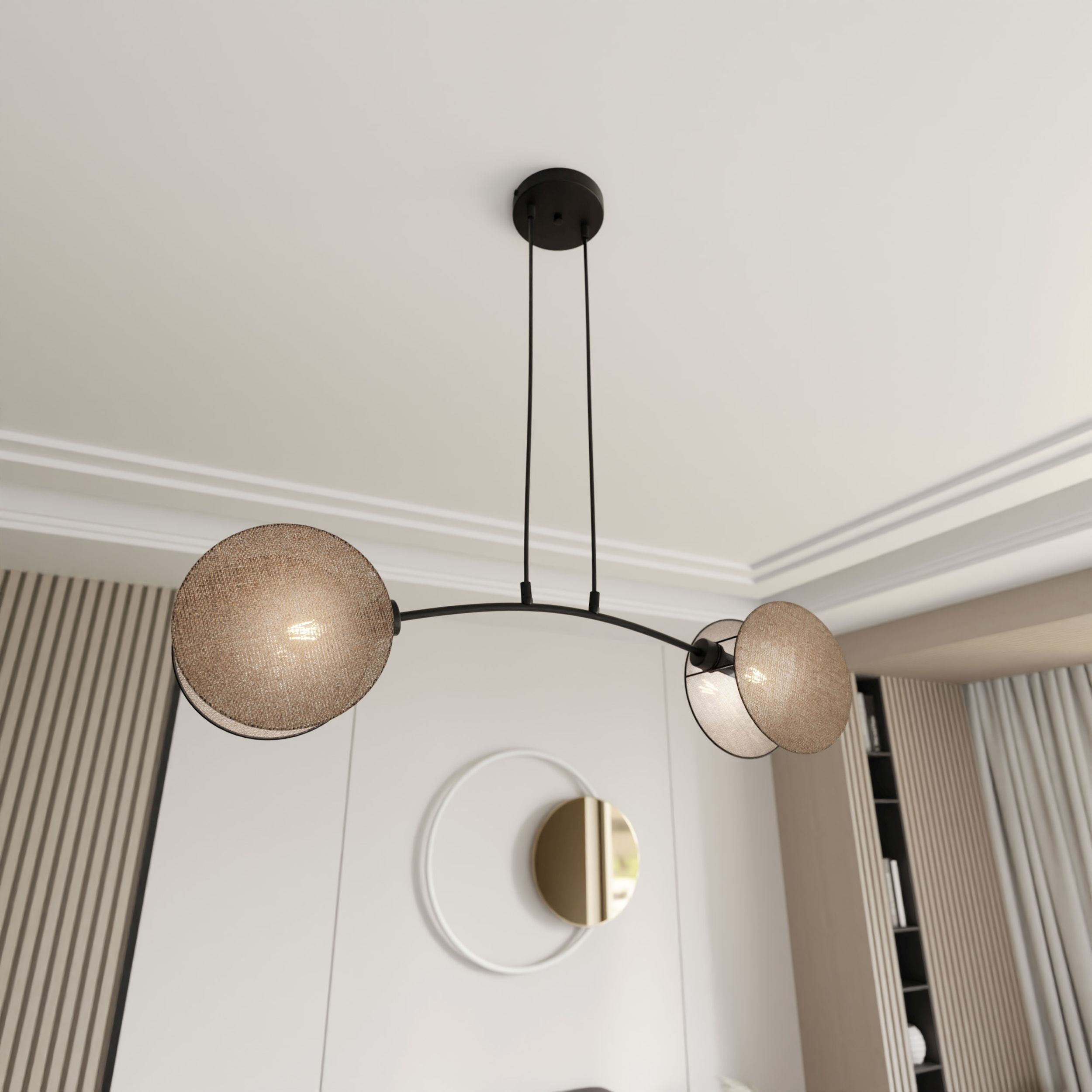 Lampa wisząca Soliess kremowa x2