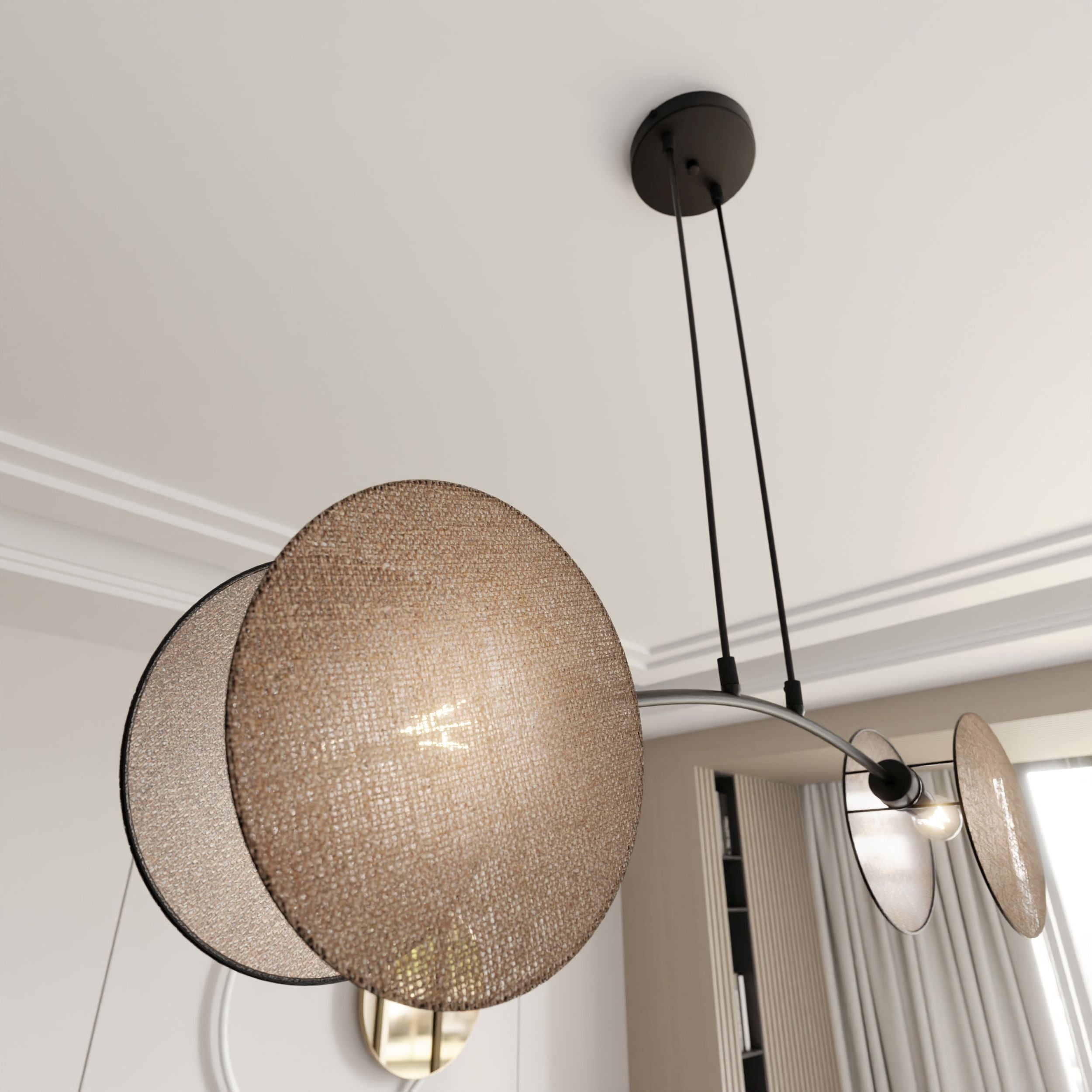 Lampa wisząca Soliess kremowa x2