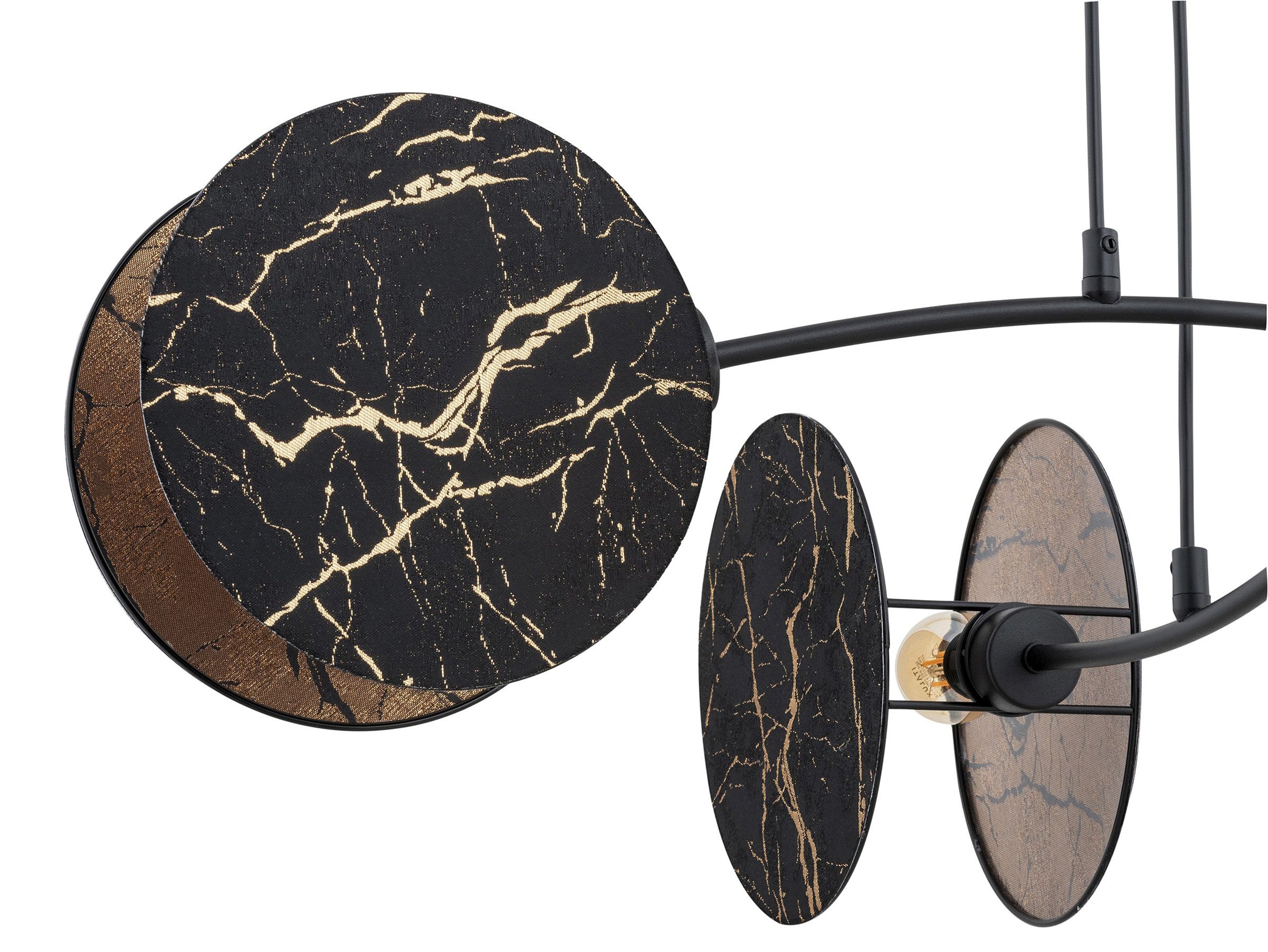 Lampa wisząca Soliess czarno-złoty marmur x4