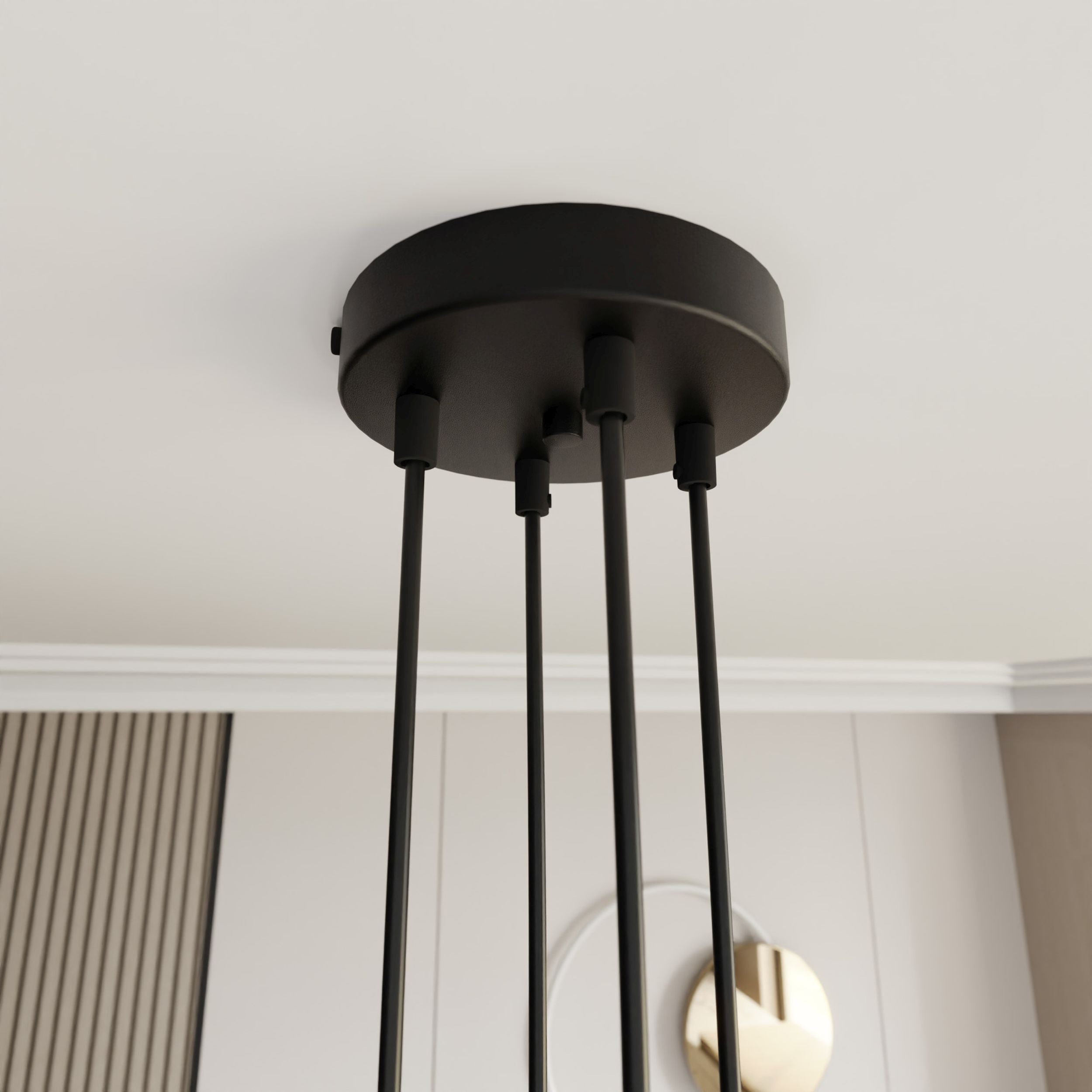 Lampa wisząca Soliess czarno-złoty marmur x4