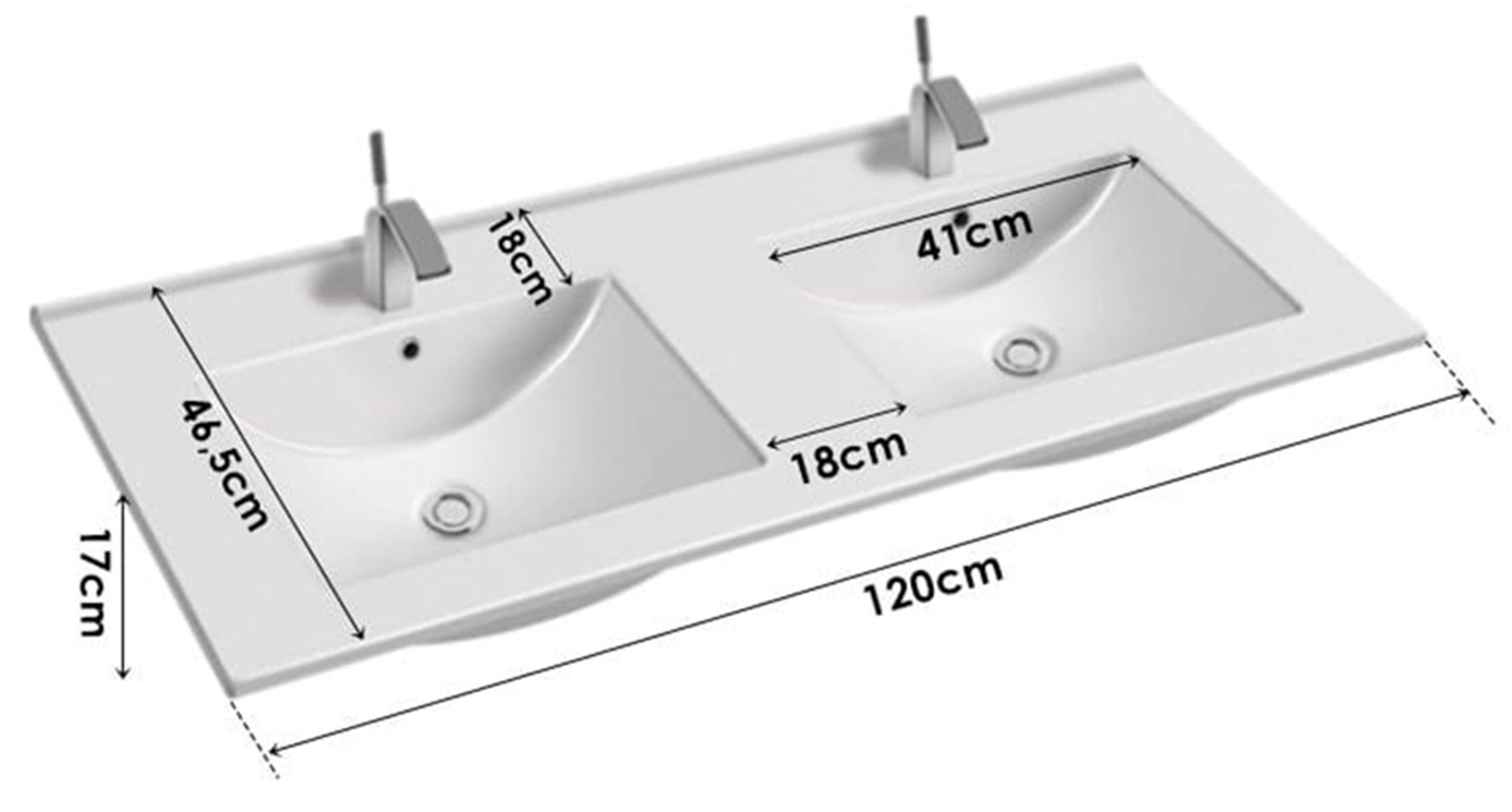 Zestaw łazienkowy z umywalkami i słupkiem Avella 155 cm ryflowane fronty czarny mat / orzech
