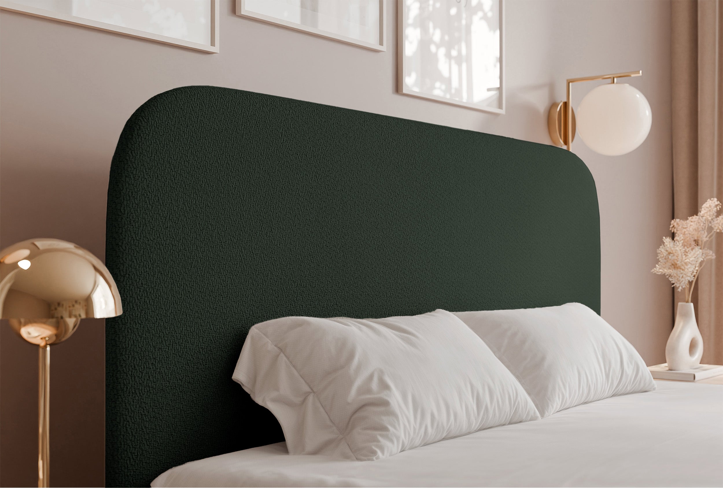 Łóżko tapicerowane 160x200 cm Sonvivo z pojemnikiem na pościel ciemnozielone szenil stelaż metalowy