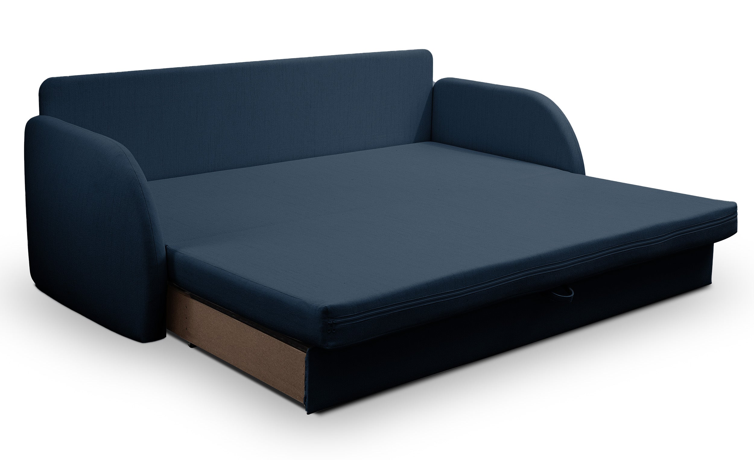 Kanapa rozkładana trzyosobowa Diego granatowa plecionka