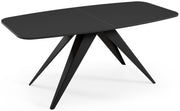 Stół rozkładany do jadalni Ferrory 180-218x90 cm Czarny Molet z czarnymi nogami