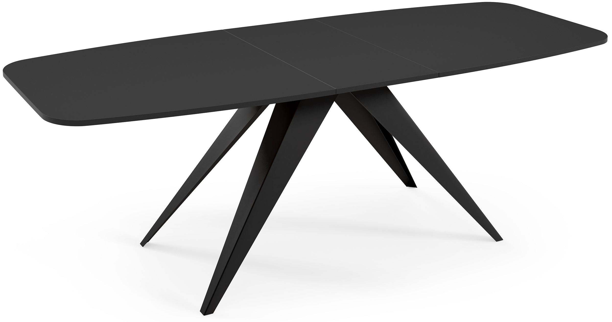 Stół rozkładany do jadalni Ferrory 180-218x90 cm Czarny Molet z czarnymi nogami