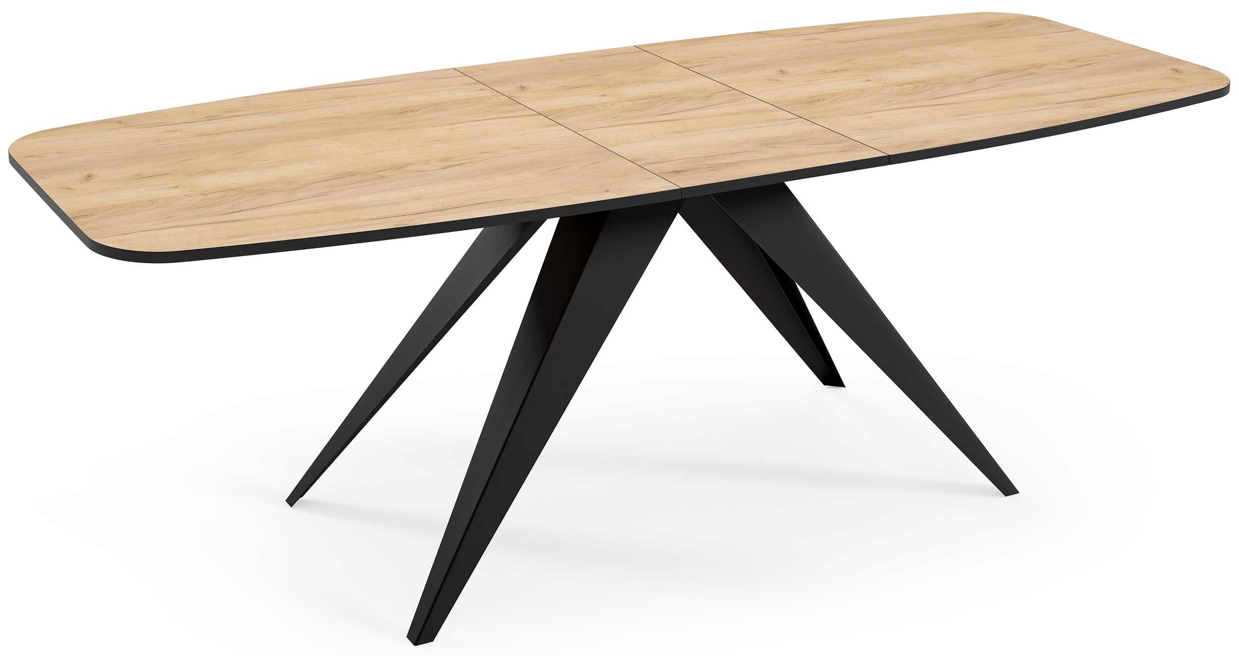 Stół rozkładany do jadalni Ferrory 180-218x90 cm Dąb Craft z czarnymi nogami