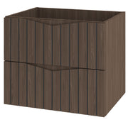 Szafka pod umywalkę Stella 60 cm ryflowane fronty orzech / czarny mat
