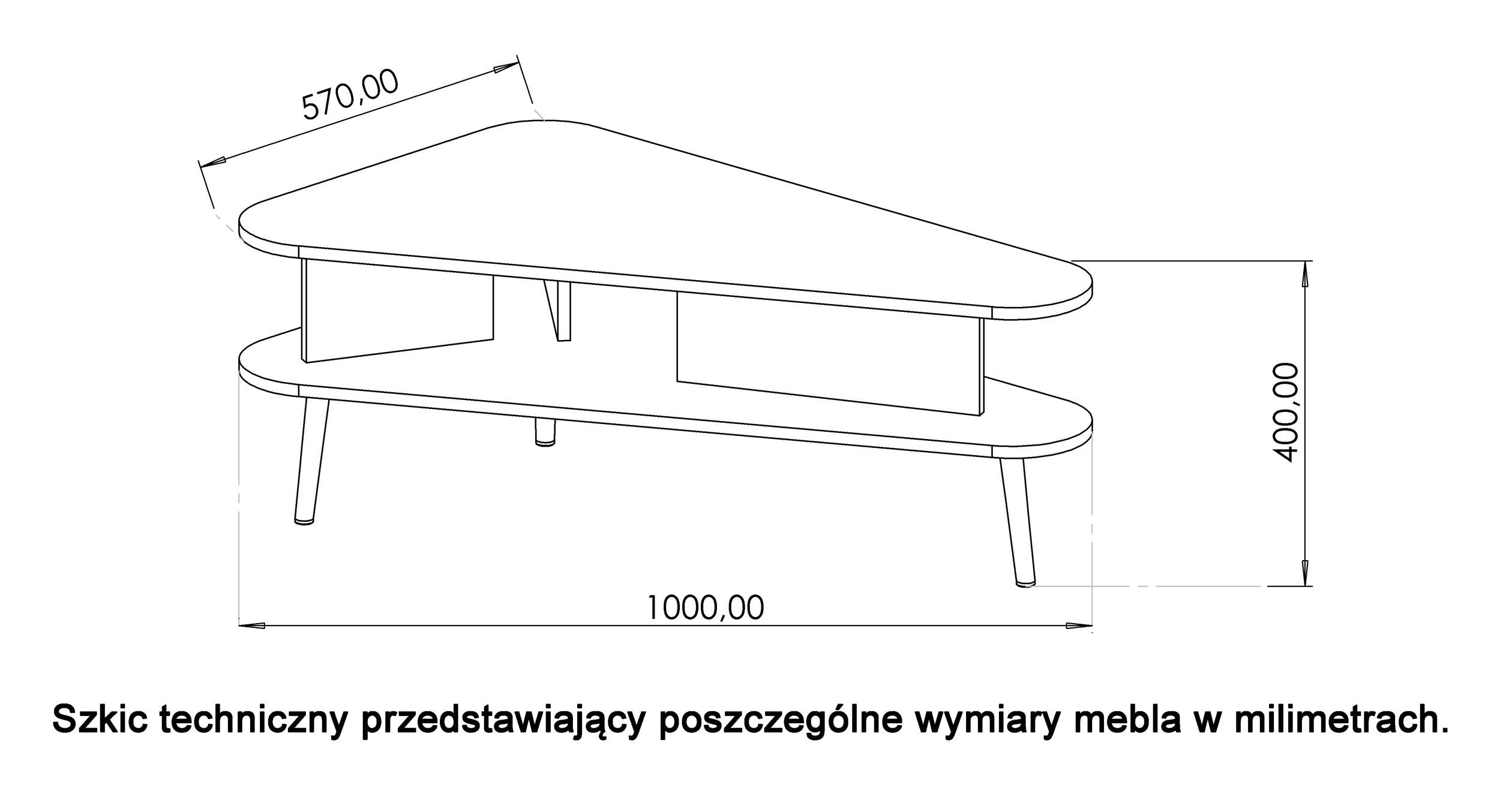Stolik kawowy Rinnili Czarny grafit/Captains Deck