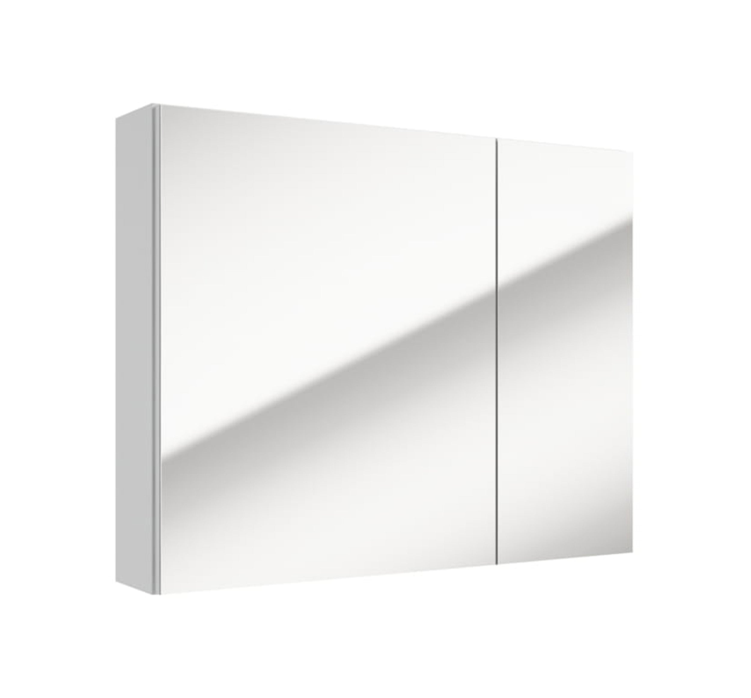Szafka łazienkowa wisząca Stouq 80x60x15 cm z lustrem biała