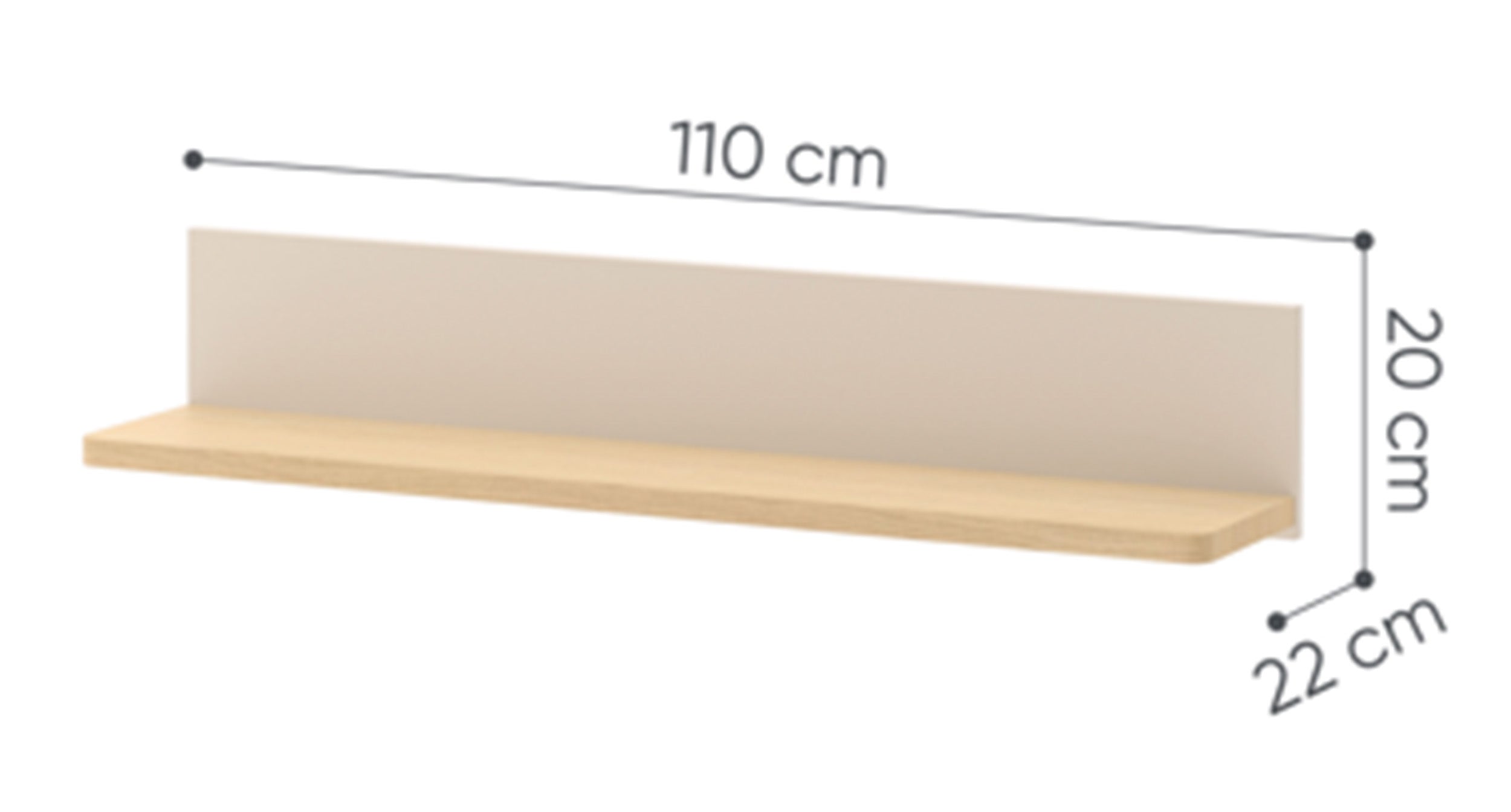 Półka do pokoju dziecięcego Story 110 cm beż piaskowy/dąb vincenza bielona