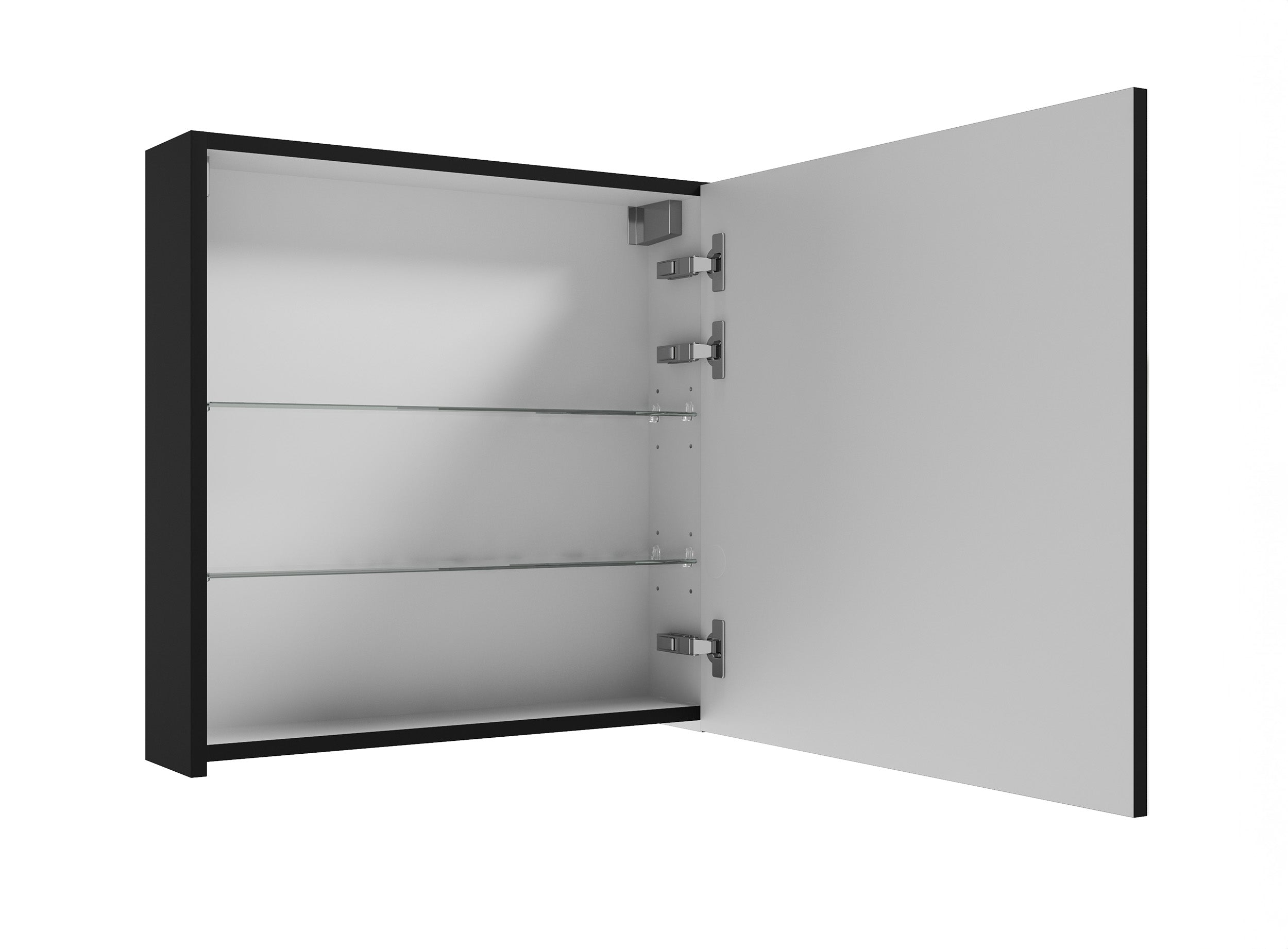 Szafka łazienkowa wisząca Stouq 60x60x15 cm z lustrem czarna