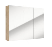 Szafka łazienkowa wisząca Stouq 80x60x15 cm z lustrem dąb