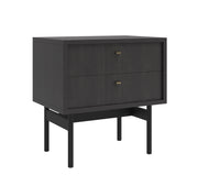 Szafka nocna Olar z dwiema szufladami 55 cm Jesion Portland czarny