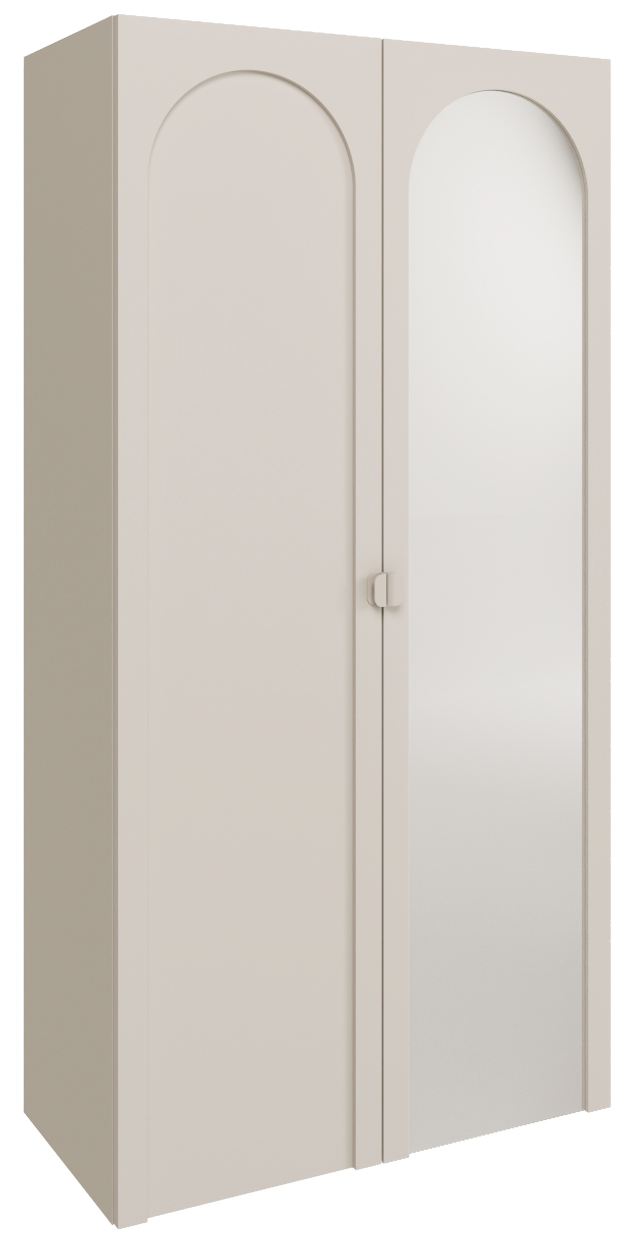 Szafa dwudrzwiowa Arkadia z frezowanym frontem i lustrem 100 cm kaszmir