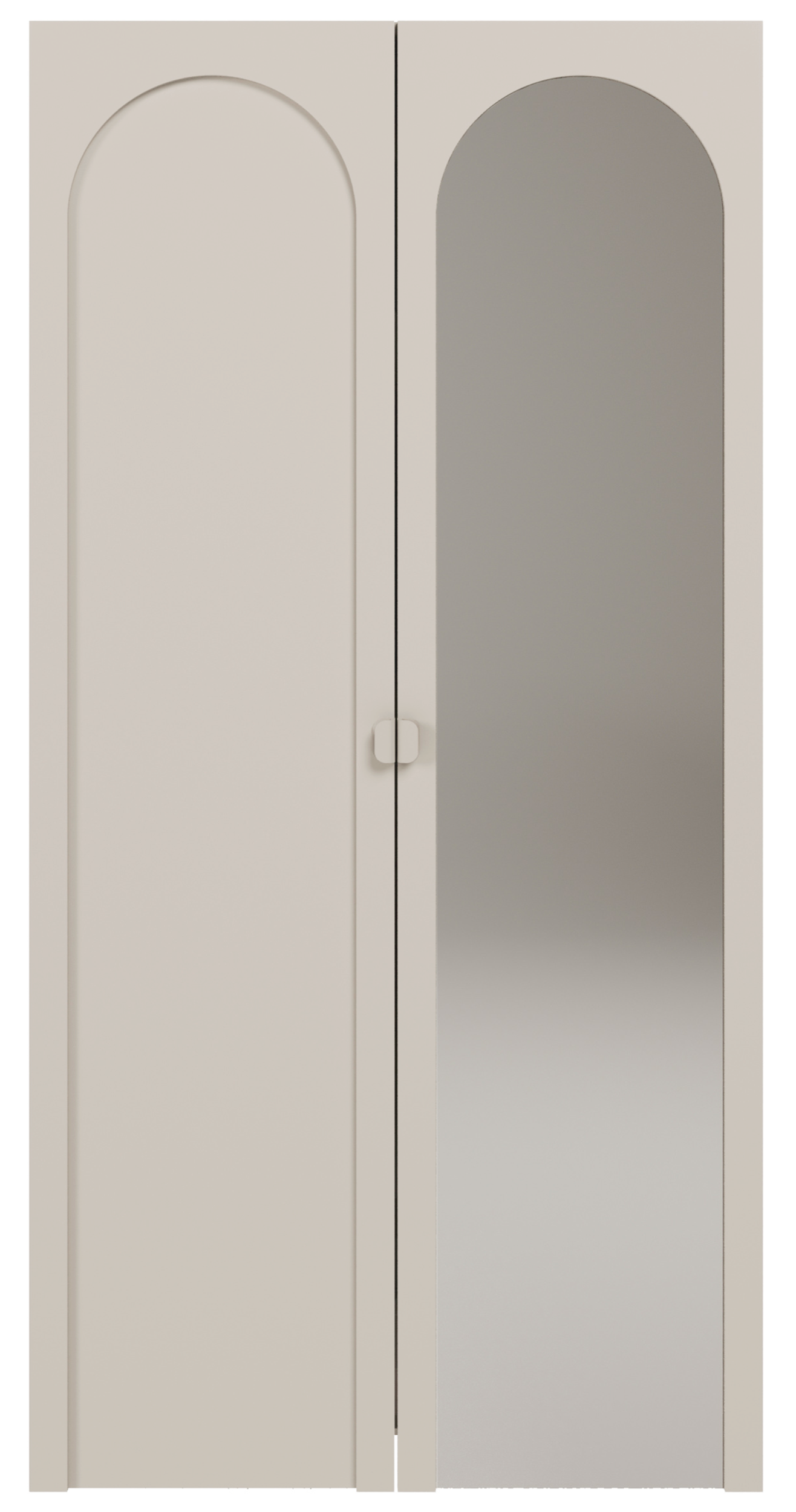 Szafa dwudrzwiowa Arkadia z frezowanym frontem i lustrem 100 cm kaszmir