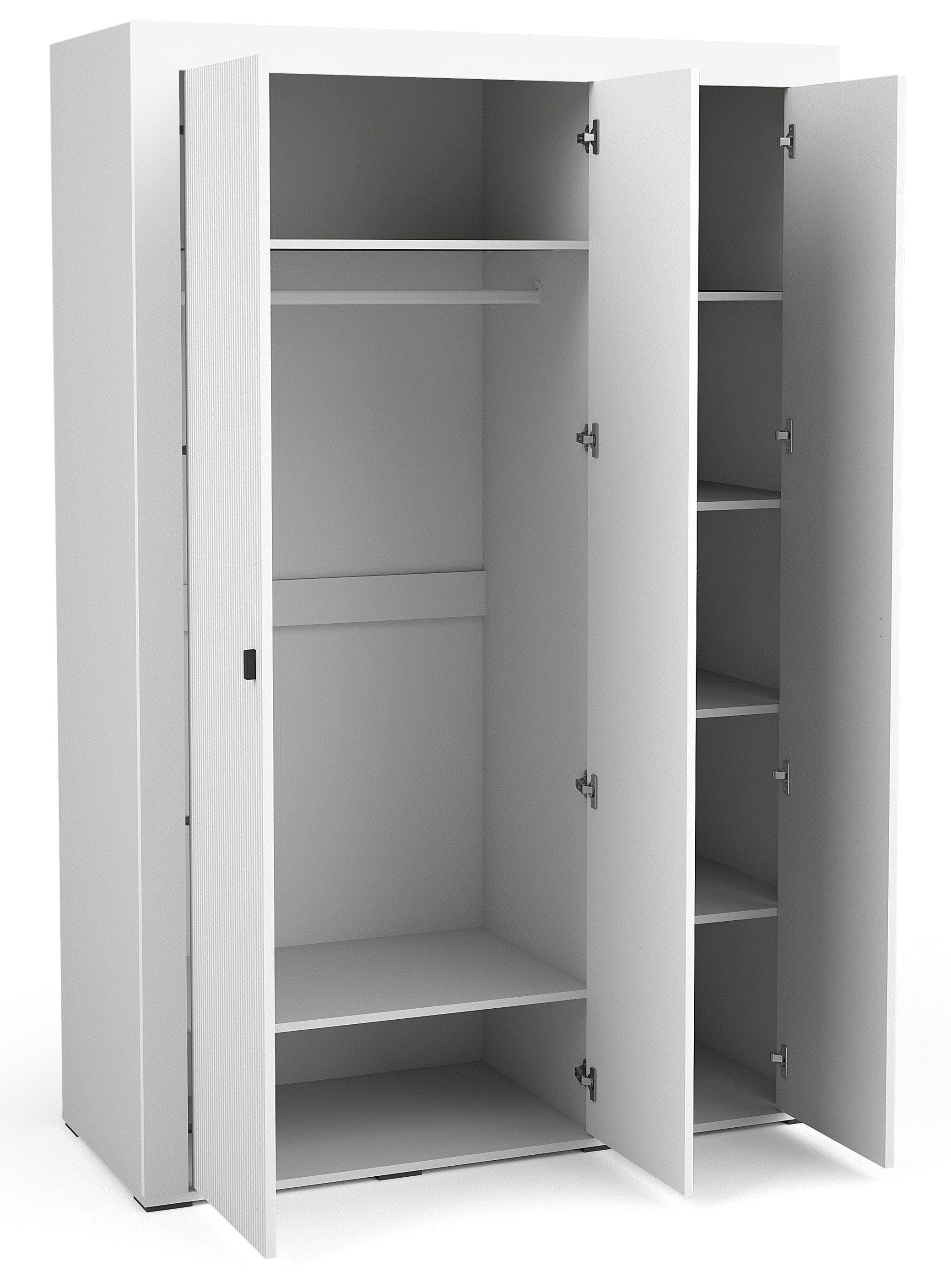 Szafa trzydrzwiowa Lammila z lustrem 132 cm biały