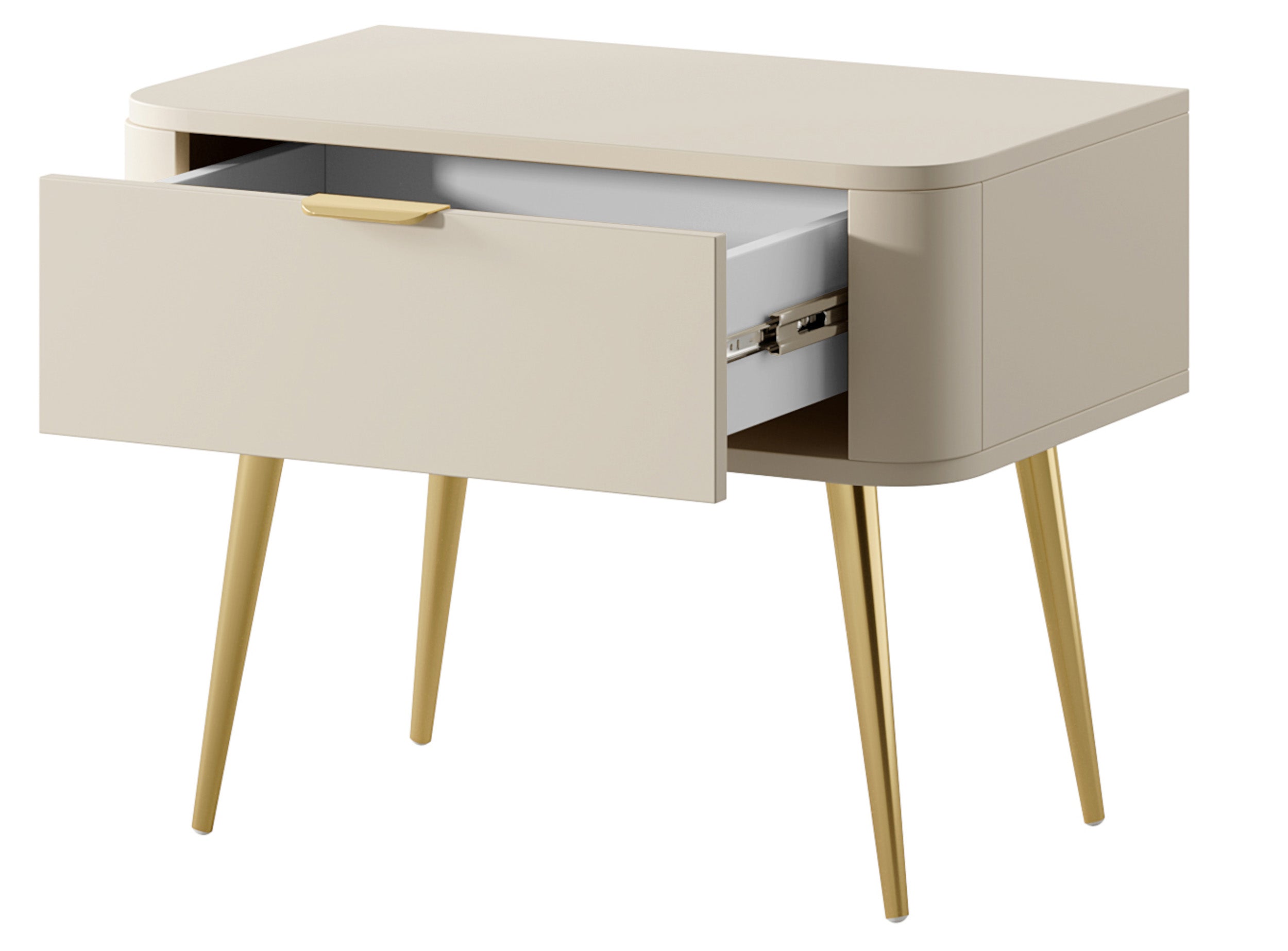 Szafka nocna Oval z szufladą 63 cm beż piaskowy