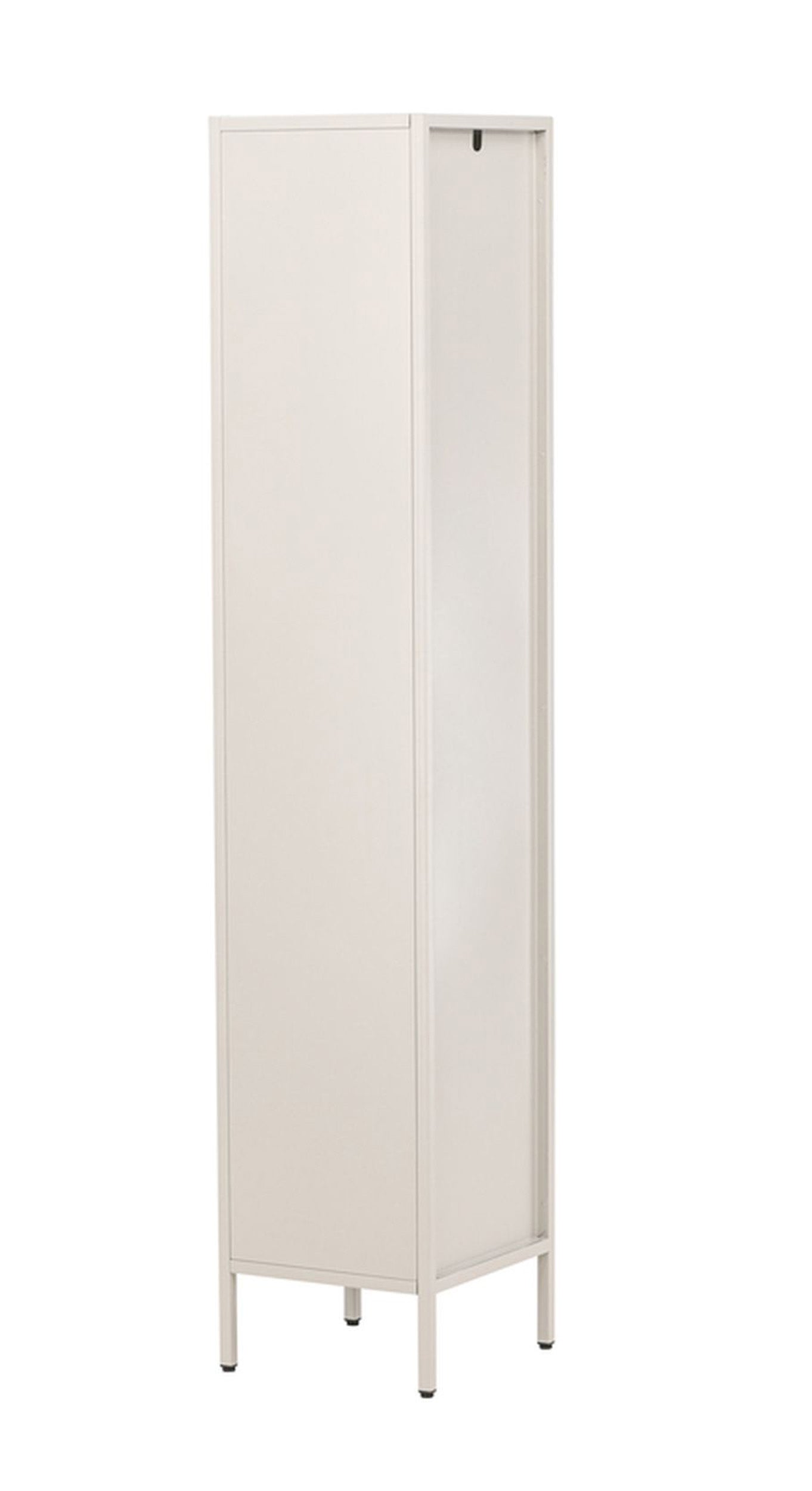 Witryna Bequiti 180x37 cm wysoka beżowa z drzwiczkami