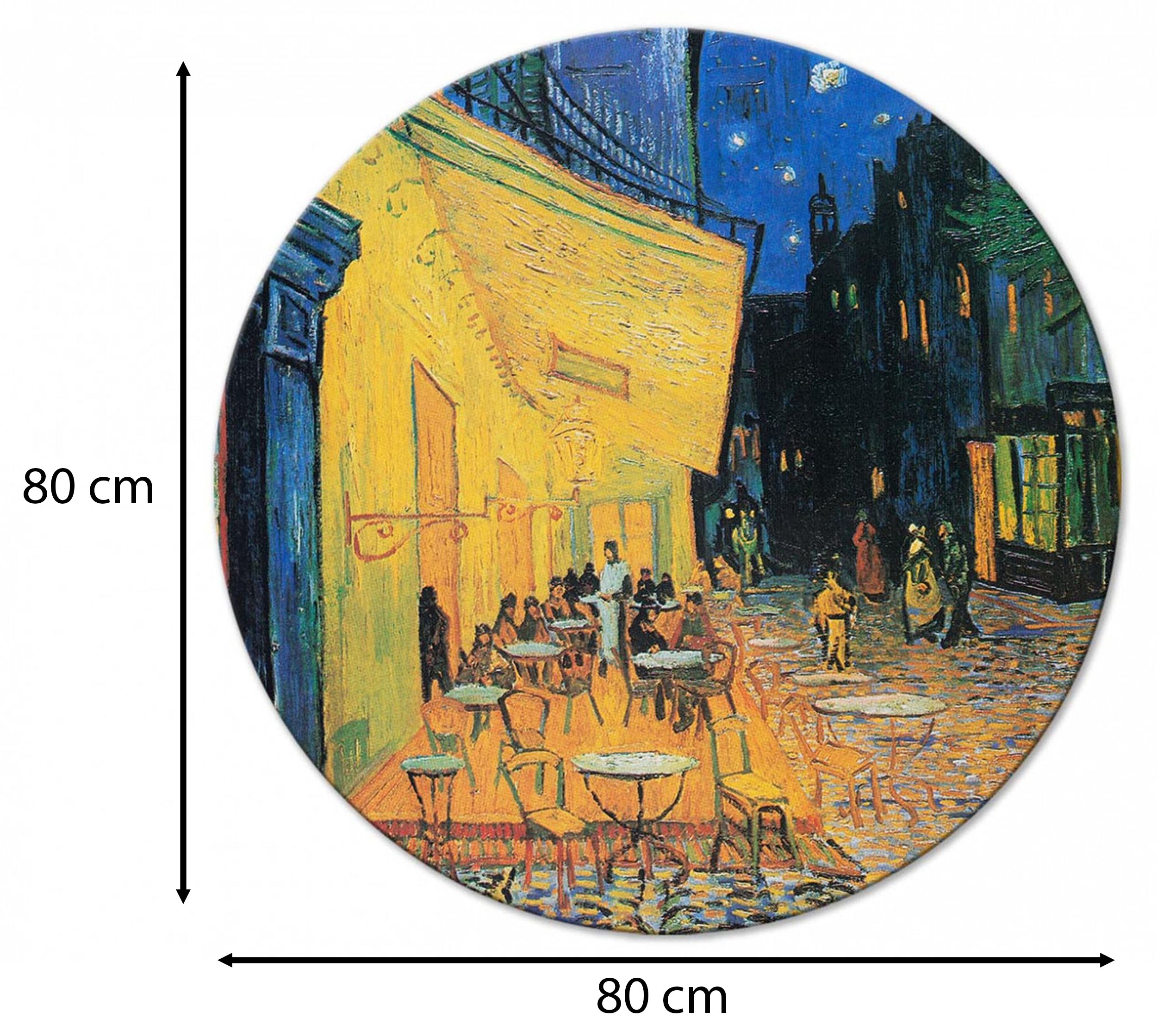 Obraz okrągły Taras kawiarni w nocy Vincent van Gogh średnica 80 cm