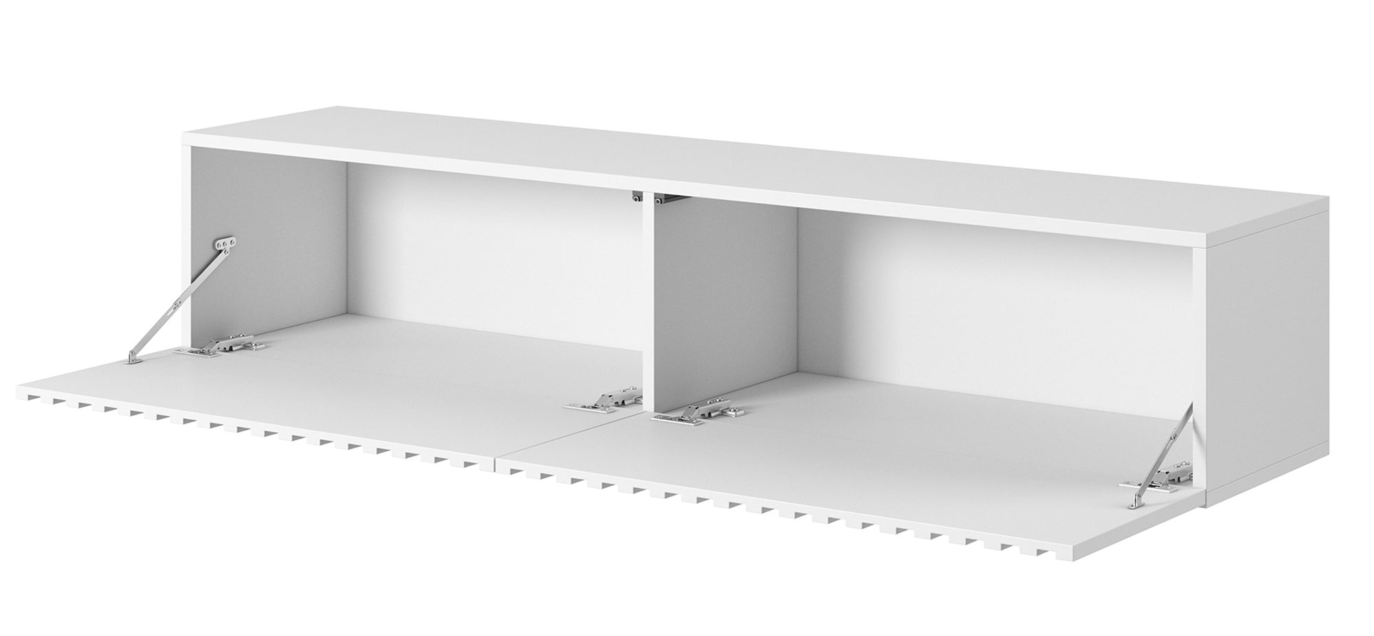 Szafka RTV Telire 138,6 cm Biały z lamelowym frontem