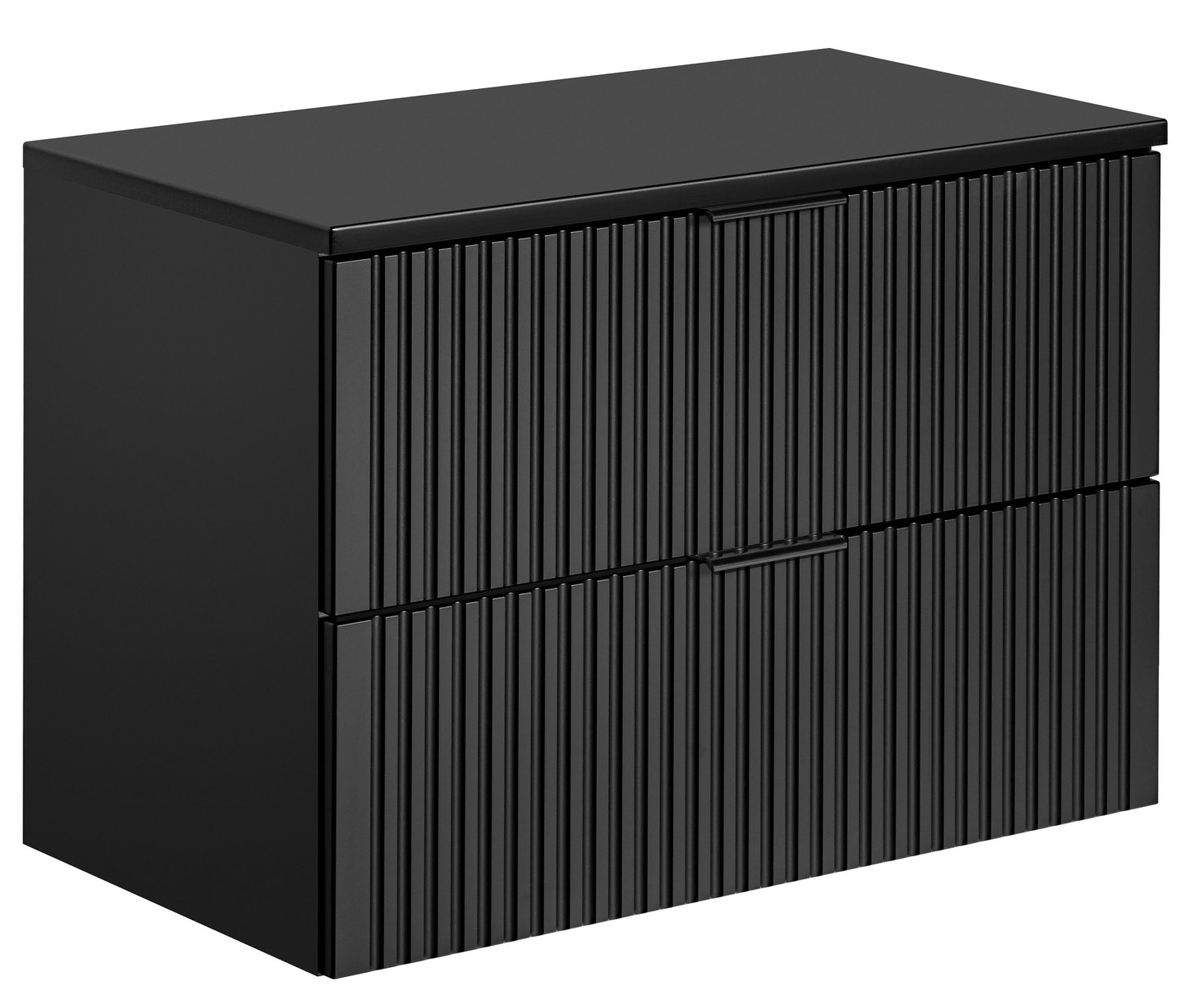 Szafka pod umywalkę Temirni 80 cm czarna lamele z blatem