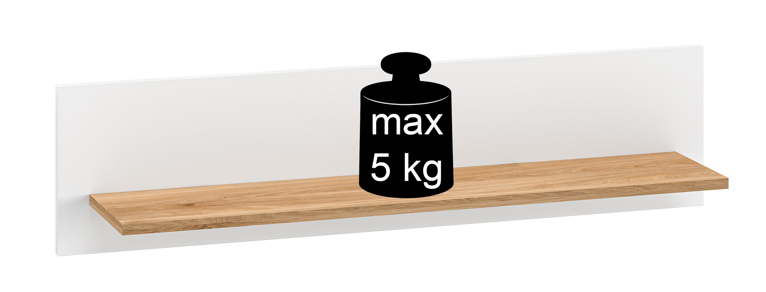 Półka ścienna Torino 101 cm dąb Honey Castello/biel alpejska