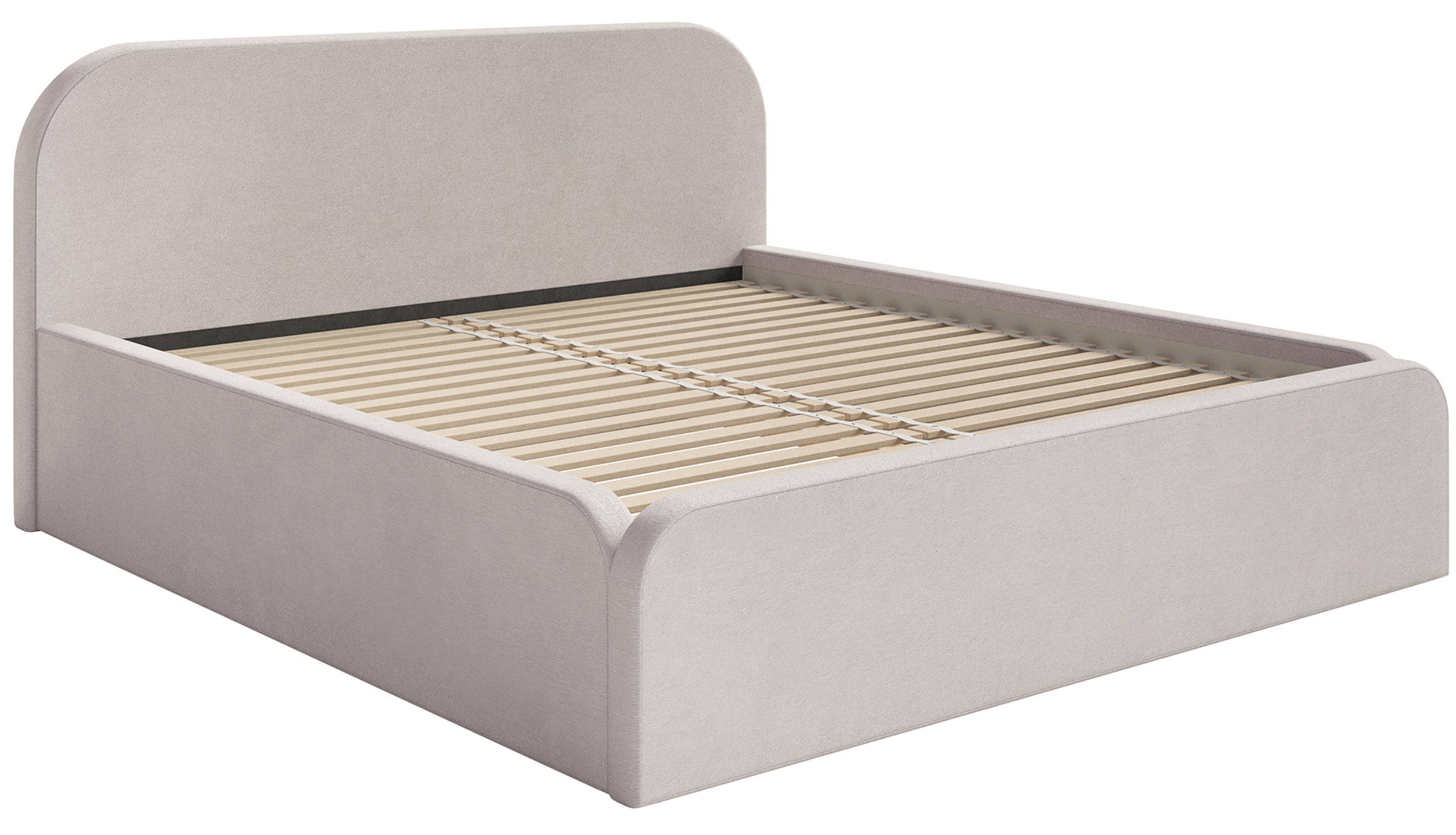 Łóżko tapicerowane 180x200 cm Umike szarobeżowe welur hydrofobowy
