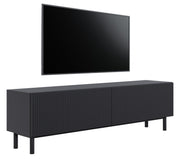 Szafka RTV Veldio New z frezowanym frontem 140 cm czarna