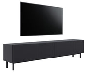 Szafka RTV Veldio New z frezowanym frontem 175 cm czarna