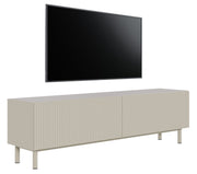 Szafka RTV Veldio New z frezowanym frontem 140 cm szary beż