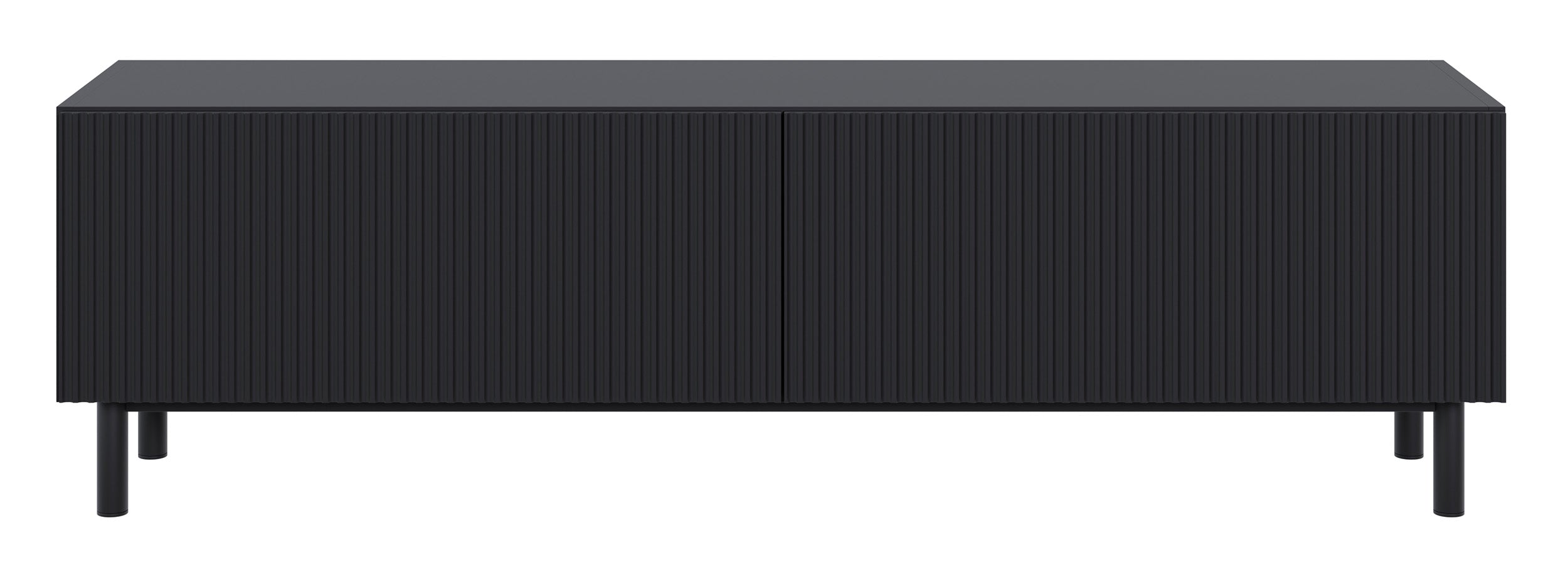 Szafka RTV Veldio New z frezowanym frontem 140 cm czarna