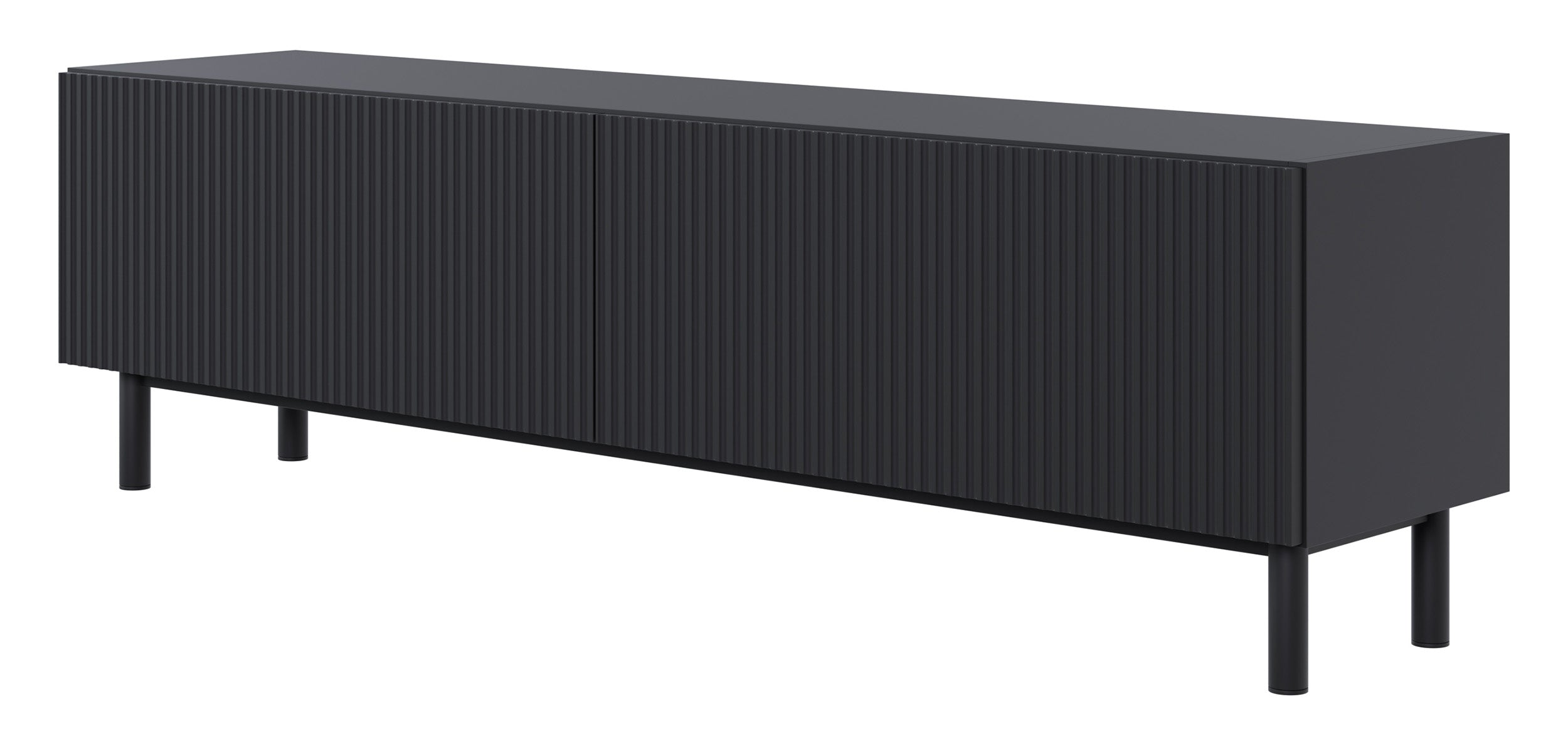 Szafka RTV Veldio New z frezowanym frontem 140 cm czarna