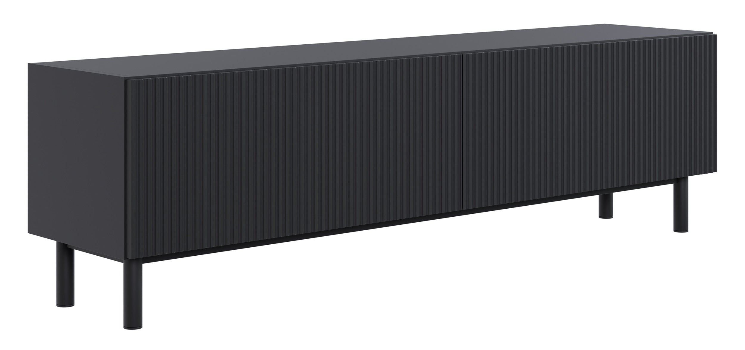 Szafka RTV Veldio New z frezowanym frontem 140 cm czarna
