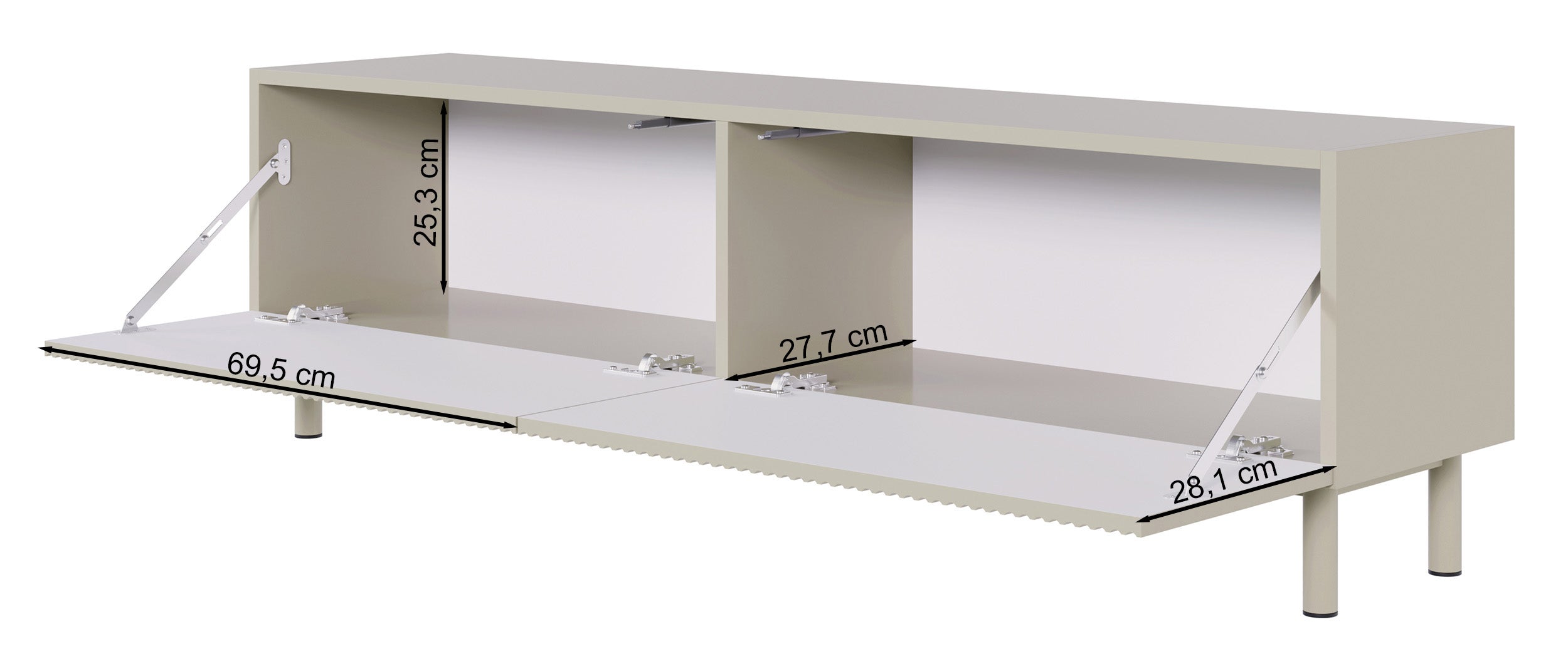 Szafka RTV Veldio New z frezowanym frontem 140 cm czarna