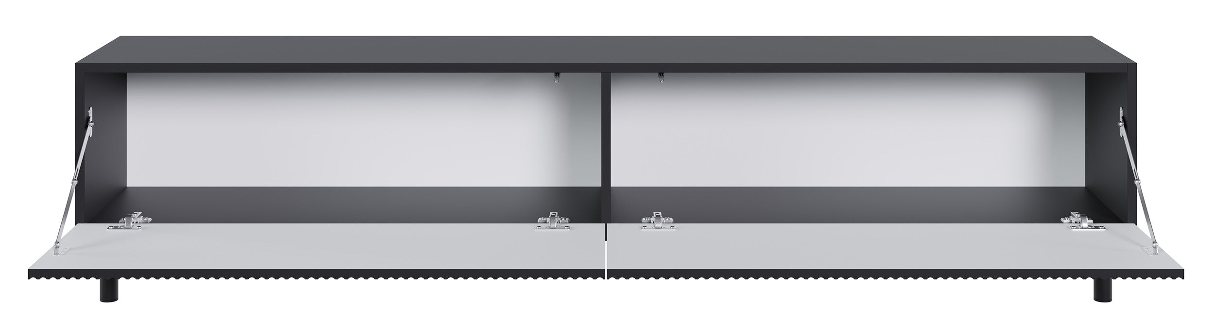 Szafka RTV Veldio New z frezowanym frontem 175 cm czarna