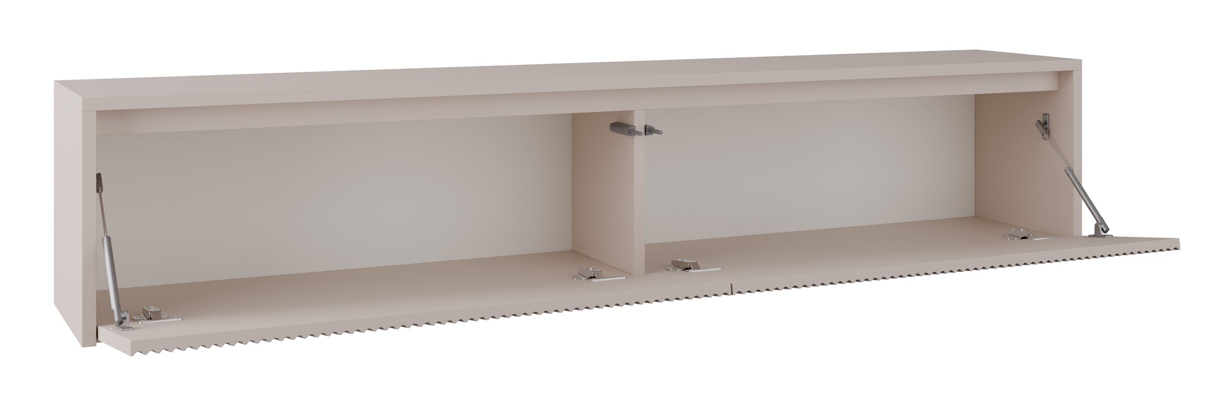 Szafka RTV dwudrzwiowa Vemmi 180 cm z ryflowanym frontem kaszmir