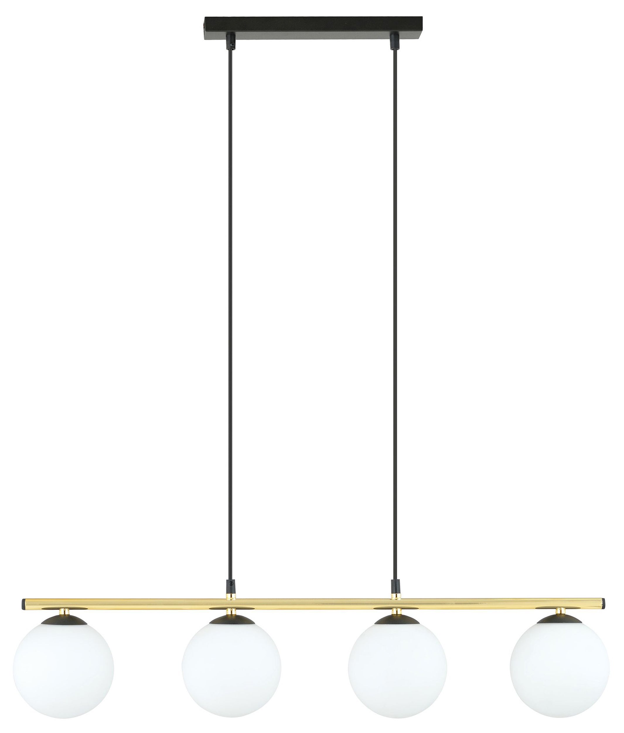 Lampa wisząca Ventisso czarno-złota x4
