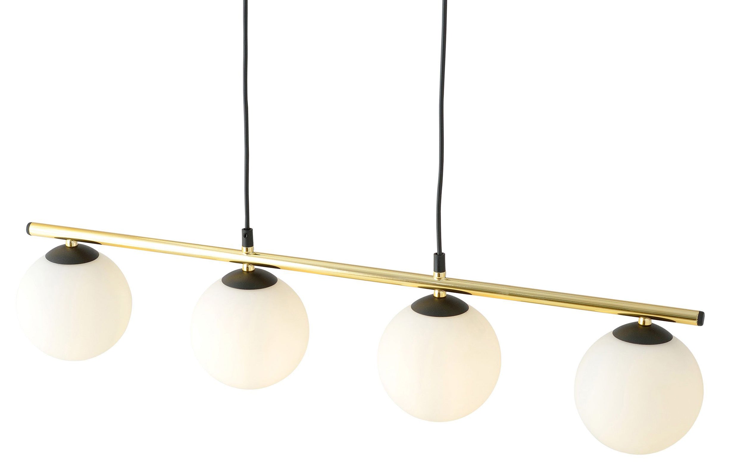 Lampa wisząca Ventisso czarno-złota x4