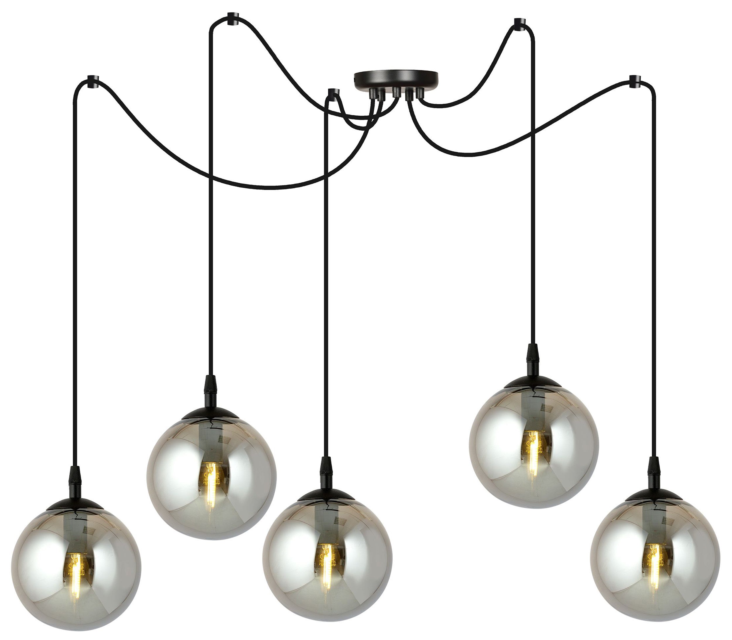 Lampa wisząca Vetralla grafitowa x5