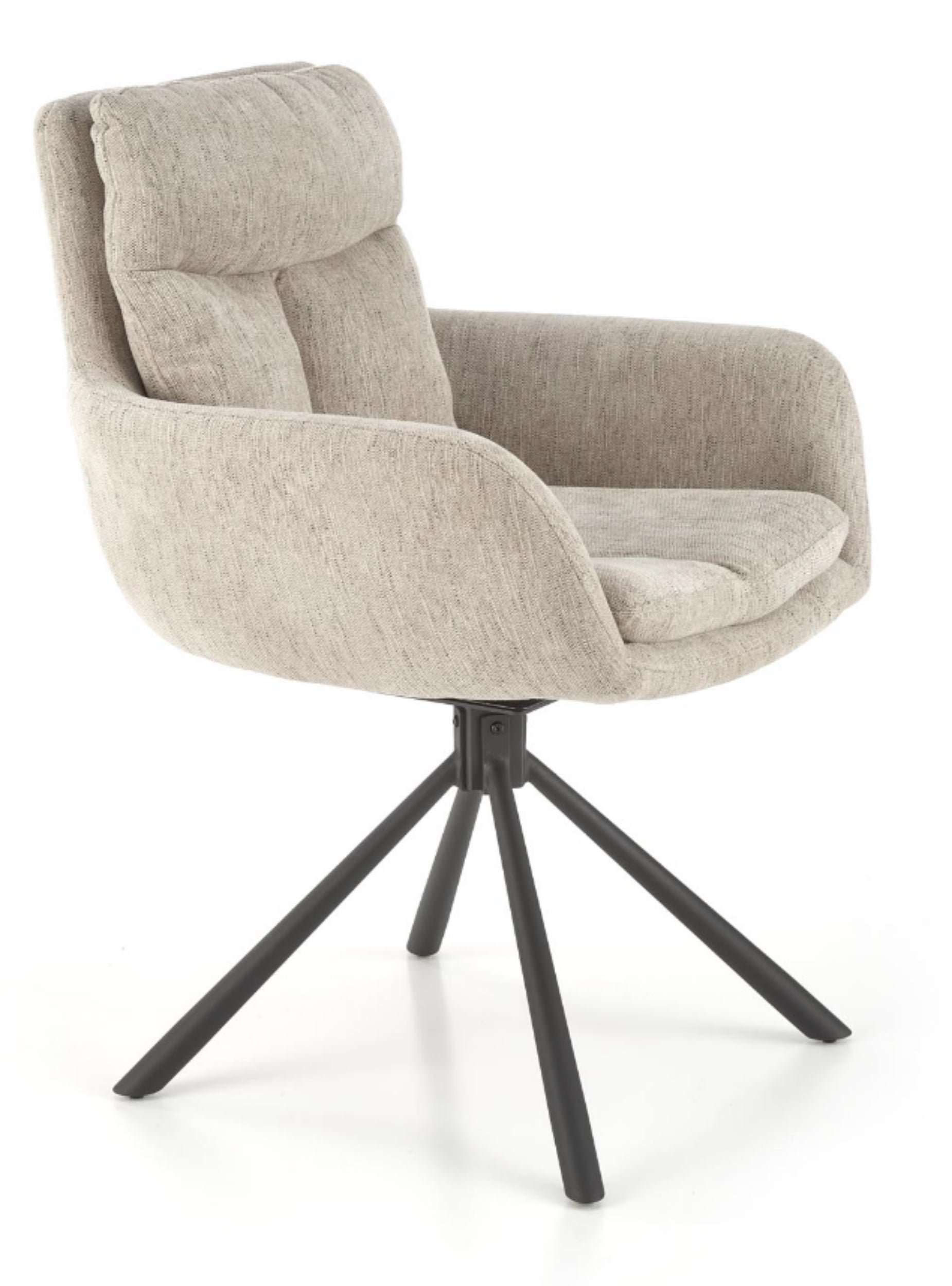 Krzesło tapicerowane Efliness obrotowe z podłokietnikami beżowe