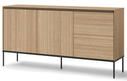 Komoda dwudrzwiowa Visso z dwiema szufladami 167 cm dąb linearny