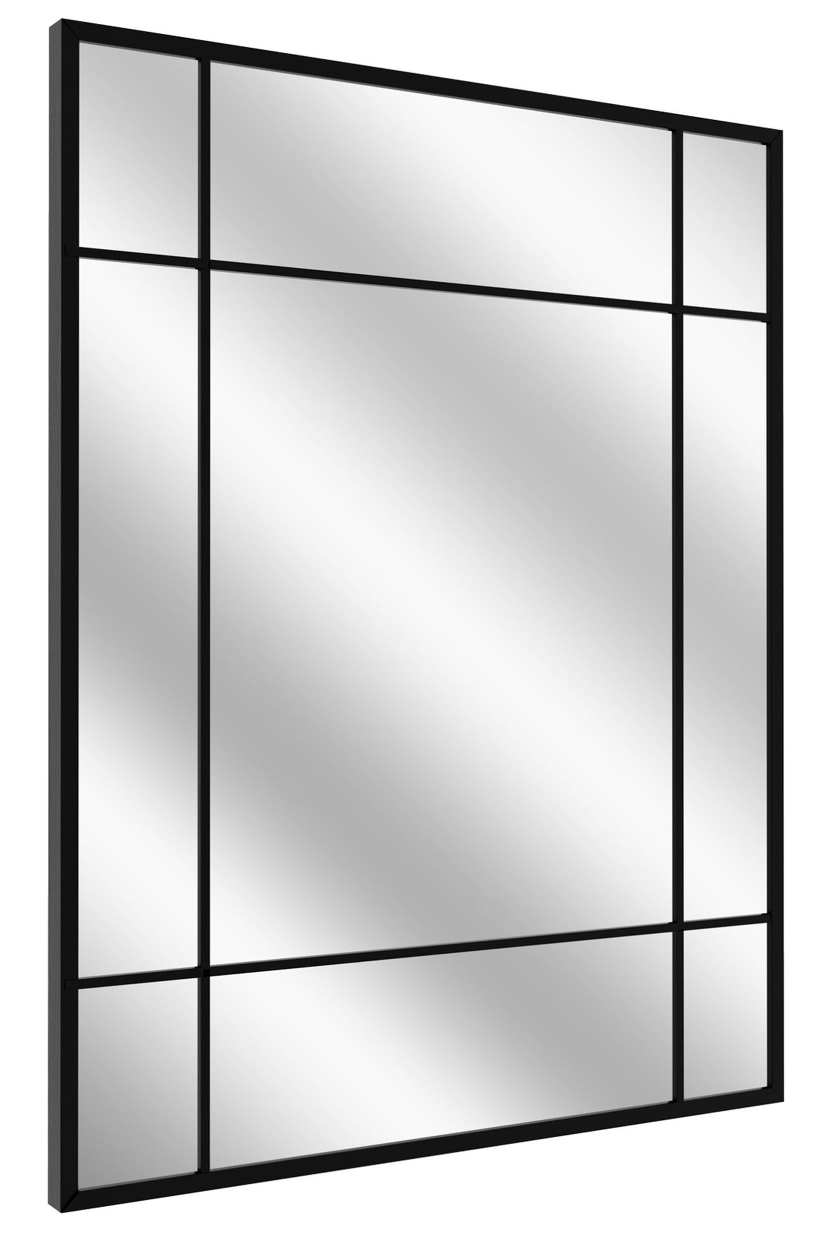 Lustro ścienne Villary 95x69 cm ze szprosami czarne