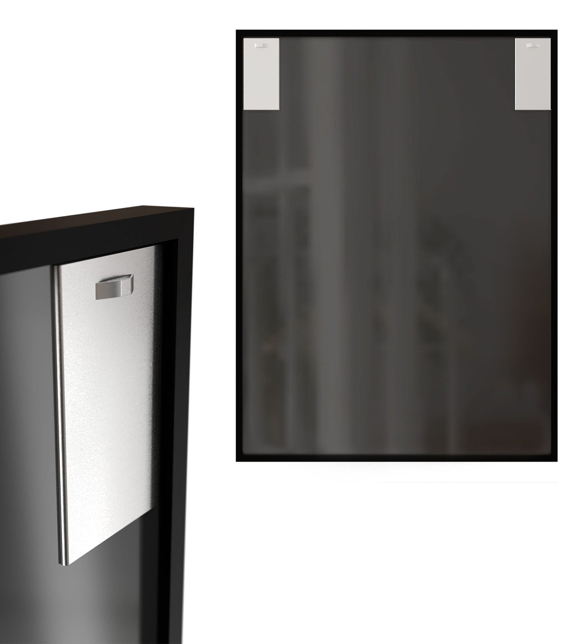 Lustro ścienne Villary 95x69 cm ze szprosami czarne