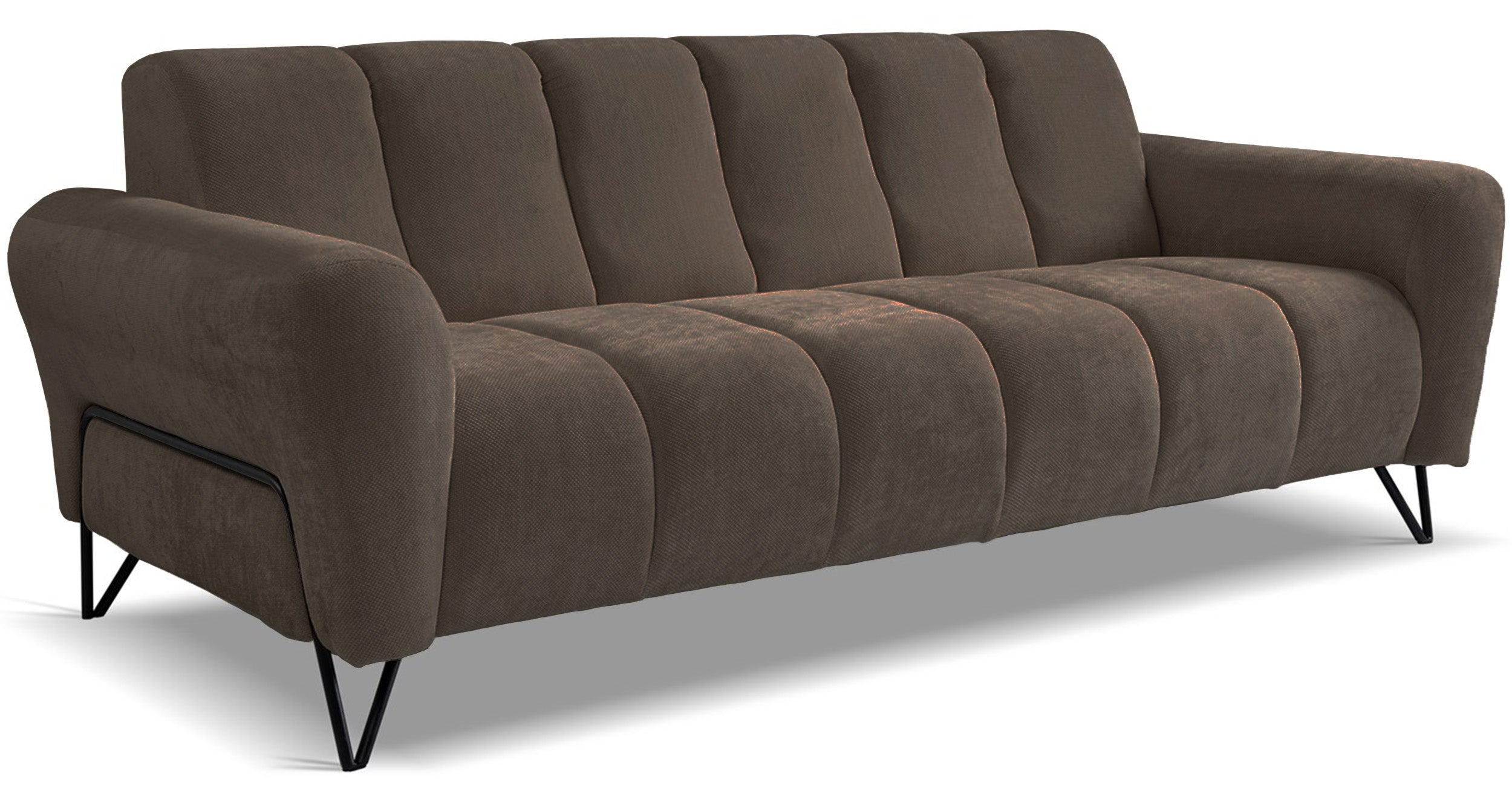 Sofa trzyosobowa Volare brązowa szenil łatwoczyszczący
