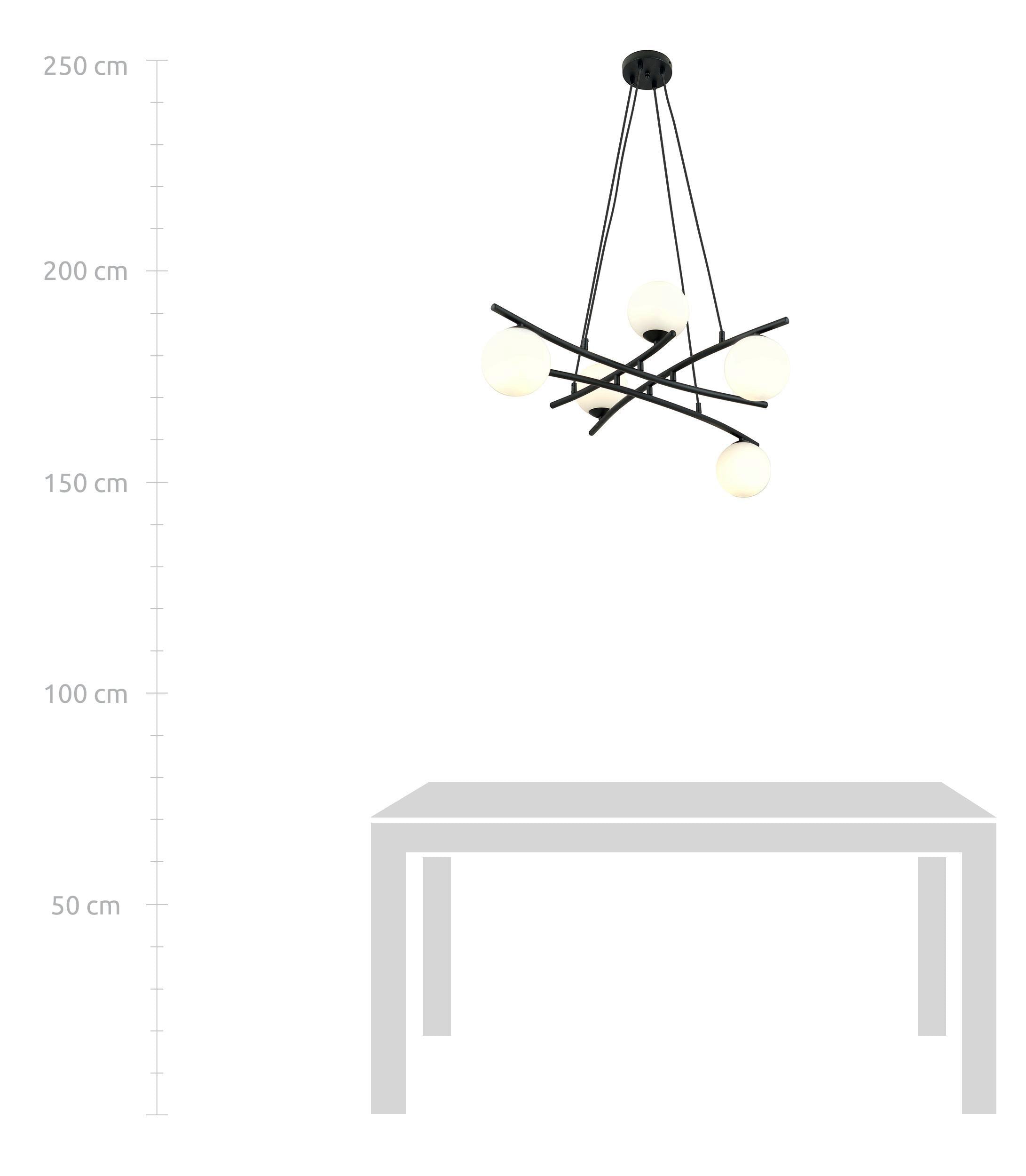 Lampa wisząca Vrestello czarno-biała x5