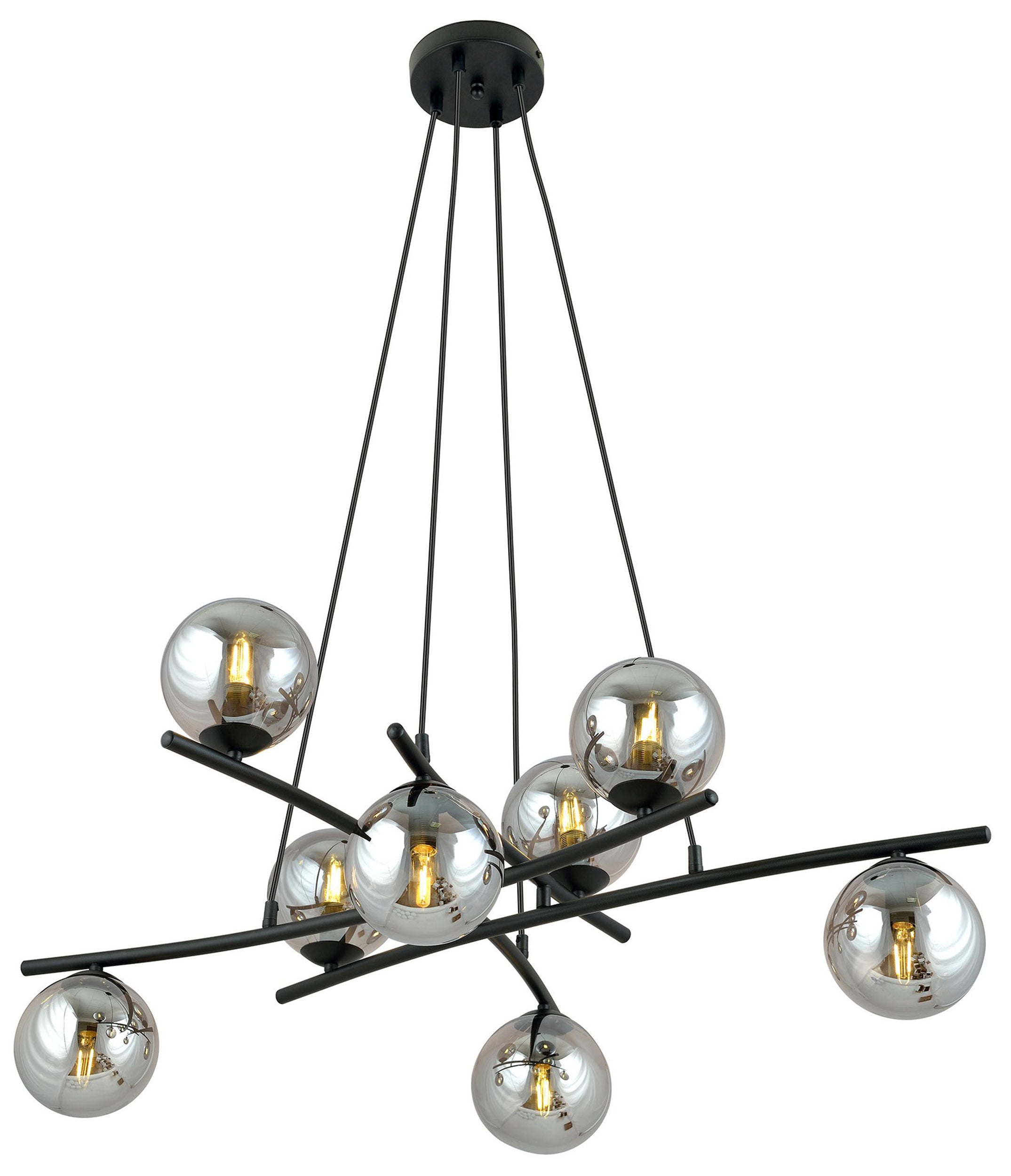 Lampa wisząca Vrestello czarno-grafitowa x8