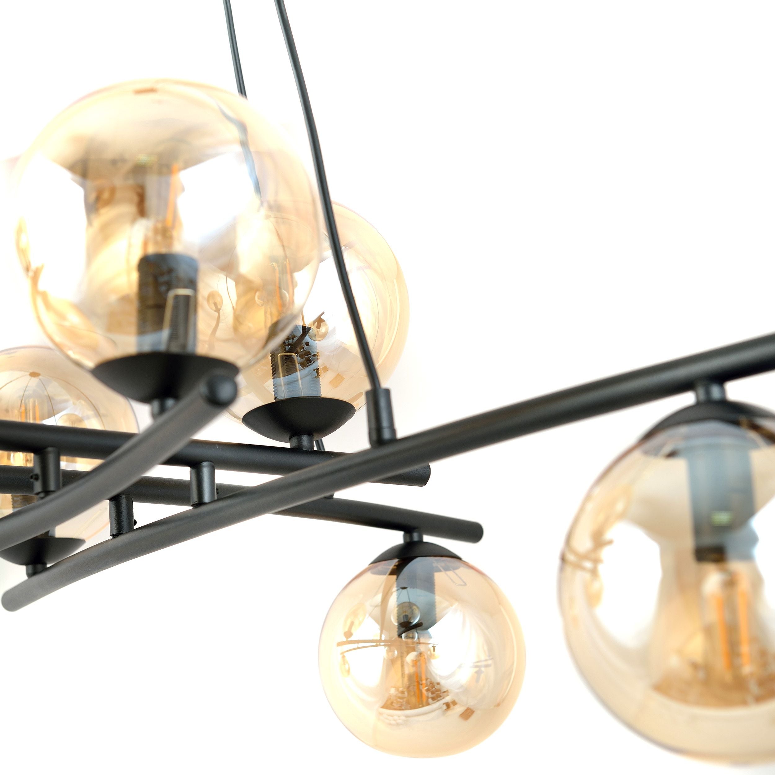 Lampa wisząca Vrestello czarno-miodowa x8