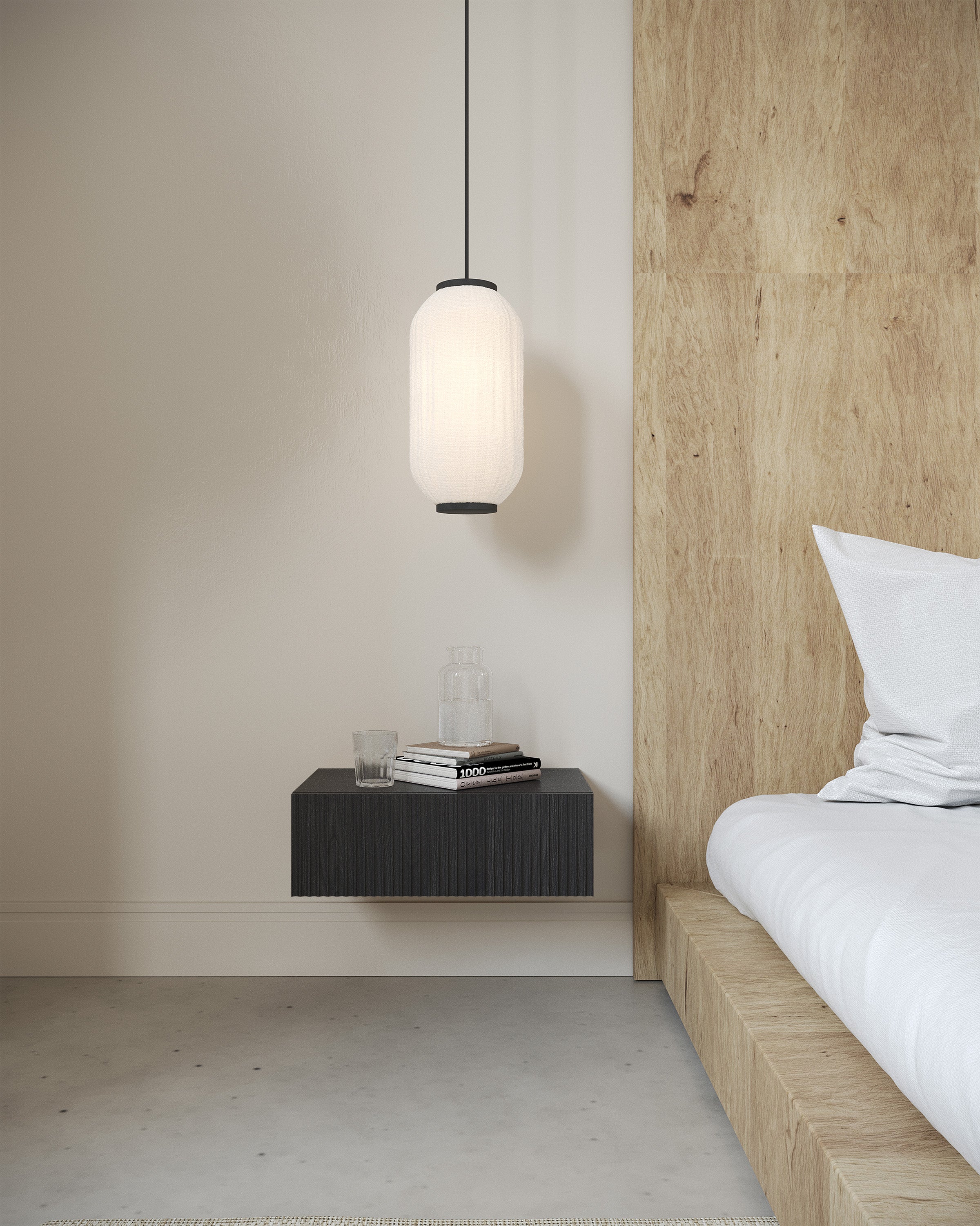 Szafka nocna Nolie z szufladą wisząca 50 cm Jesion Portland Czarny