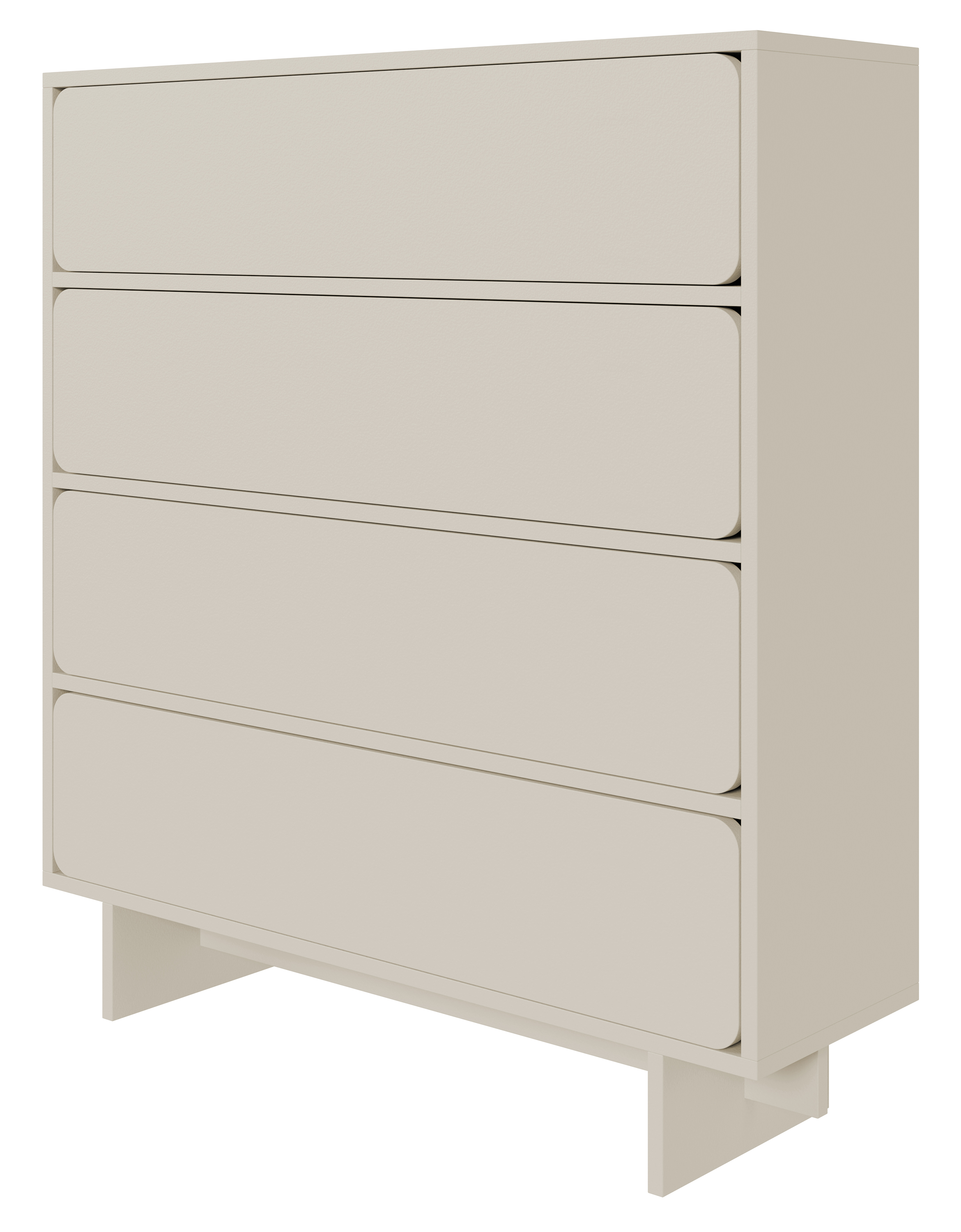 Komoda Wuwu z czterema szufladami 101 cm szarobeżowa