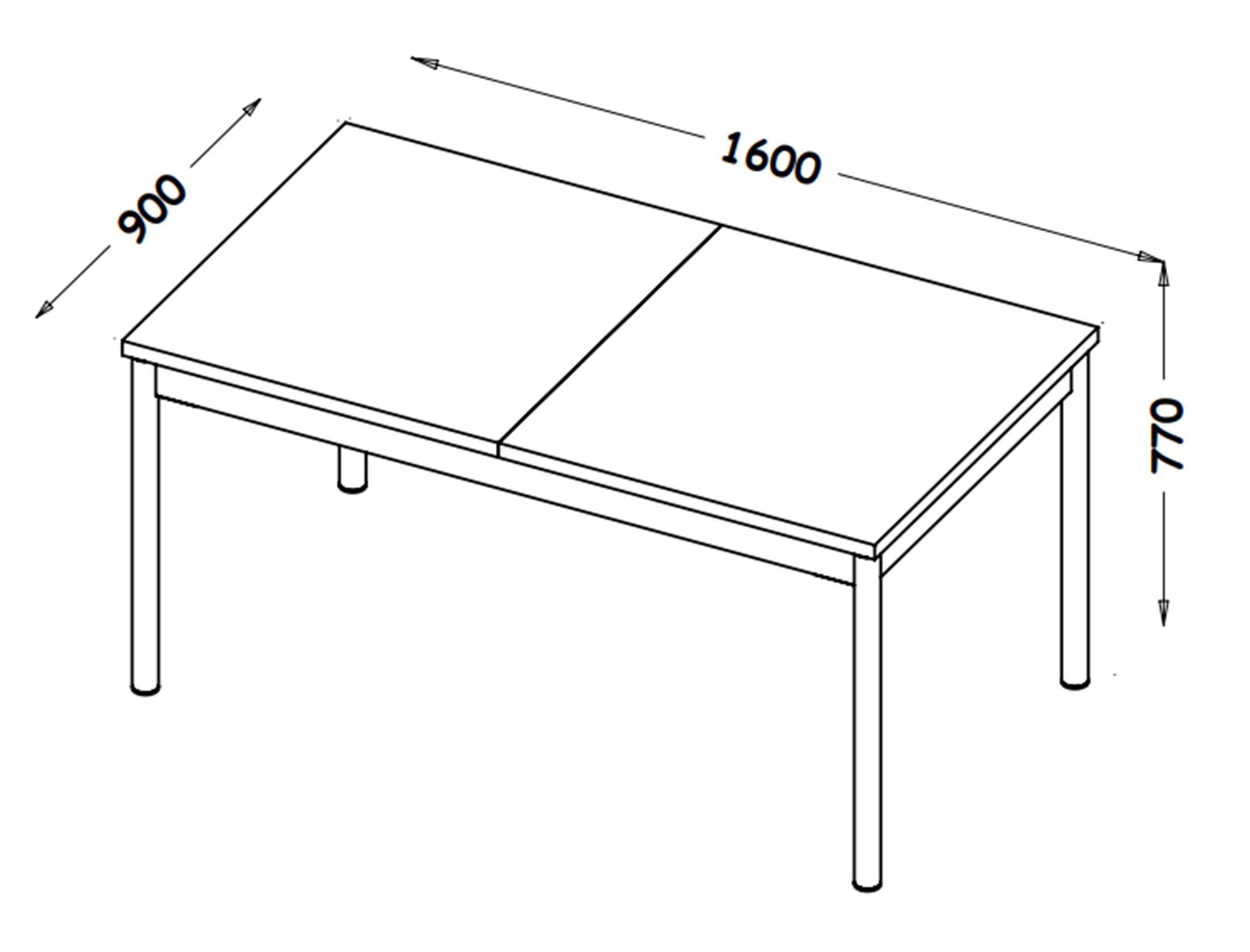 Stół rozkładany Prestigo 160-240x90 cm orzech warmia/czarny/san sebastian